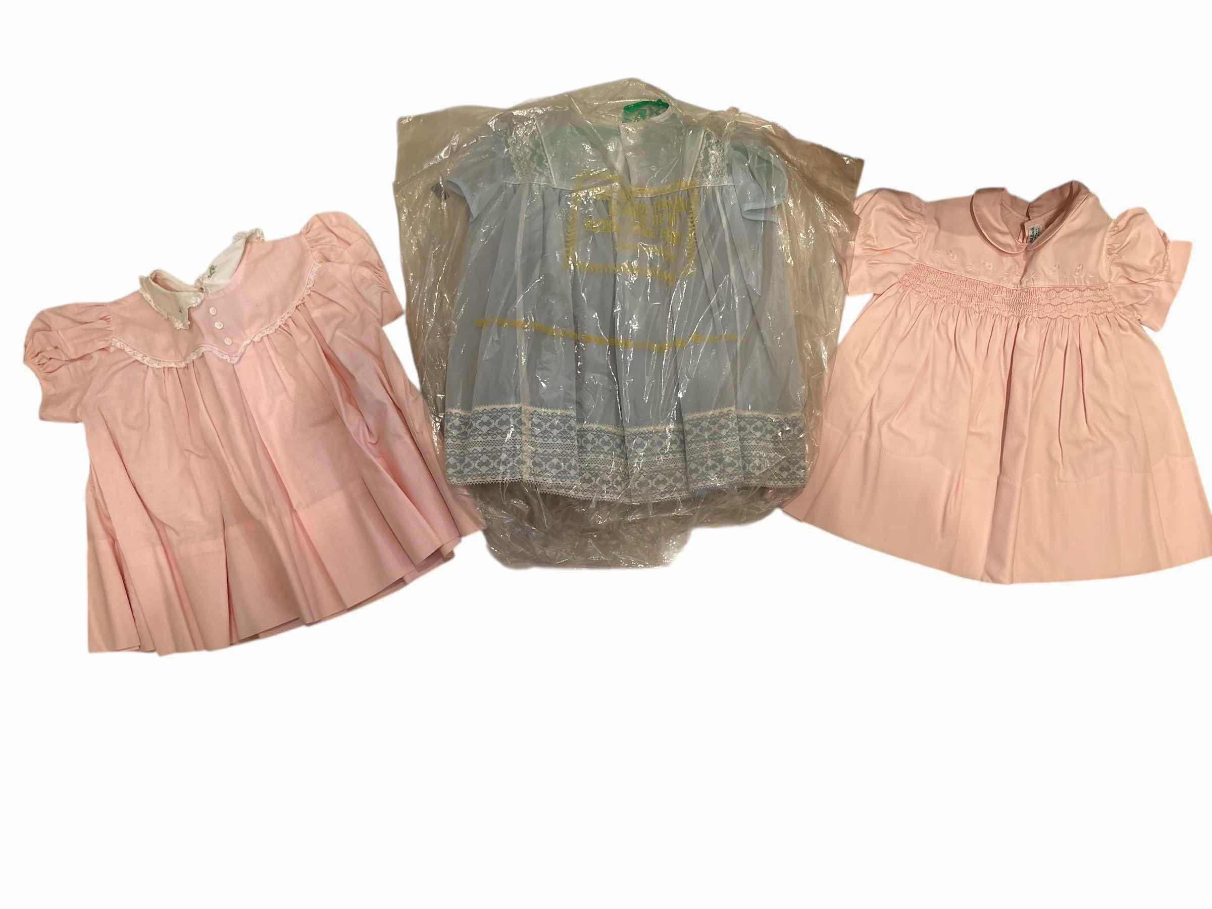 Photo 1 of (3)PCS-HANDMADE BABY GIRL DRESSES 18MTHS