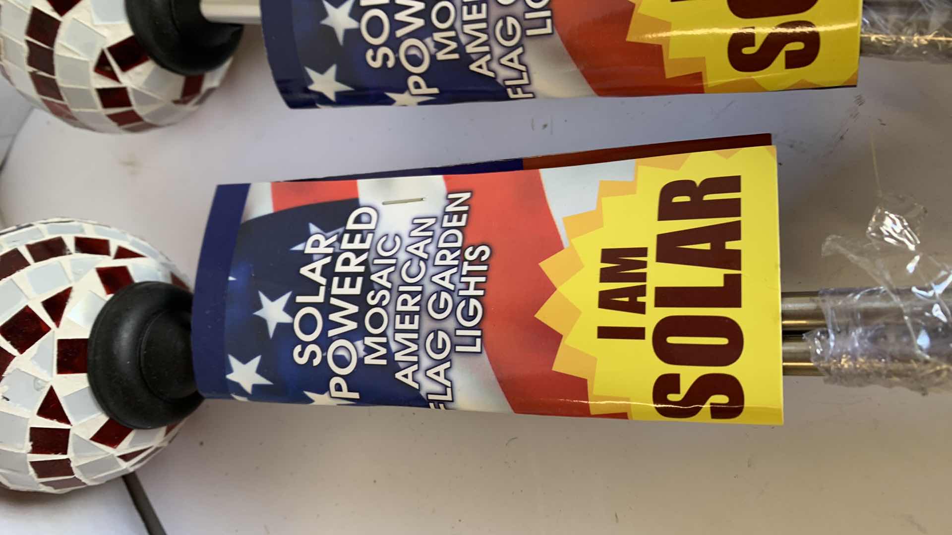 Photo 1 of 5 SOLAR POWERED MOSAIC AMERICAN FLAG GARDEN LIGHTS
