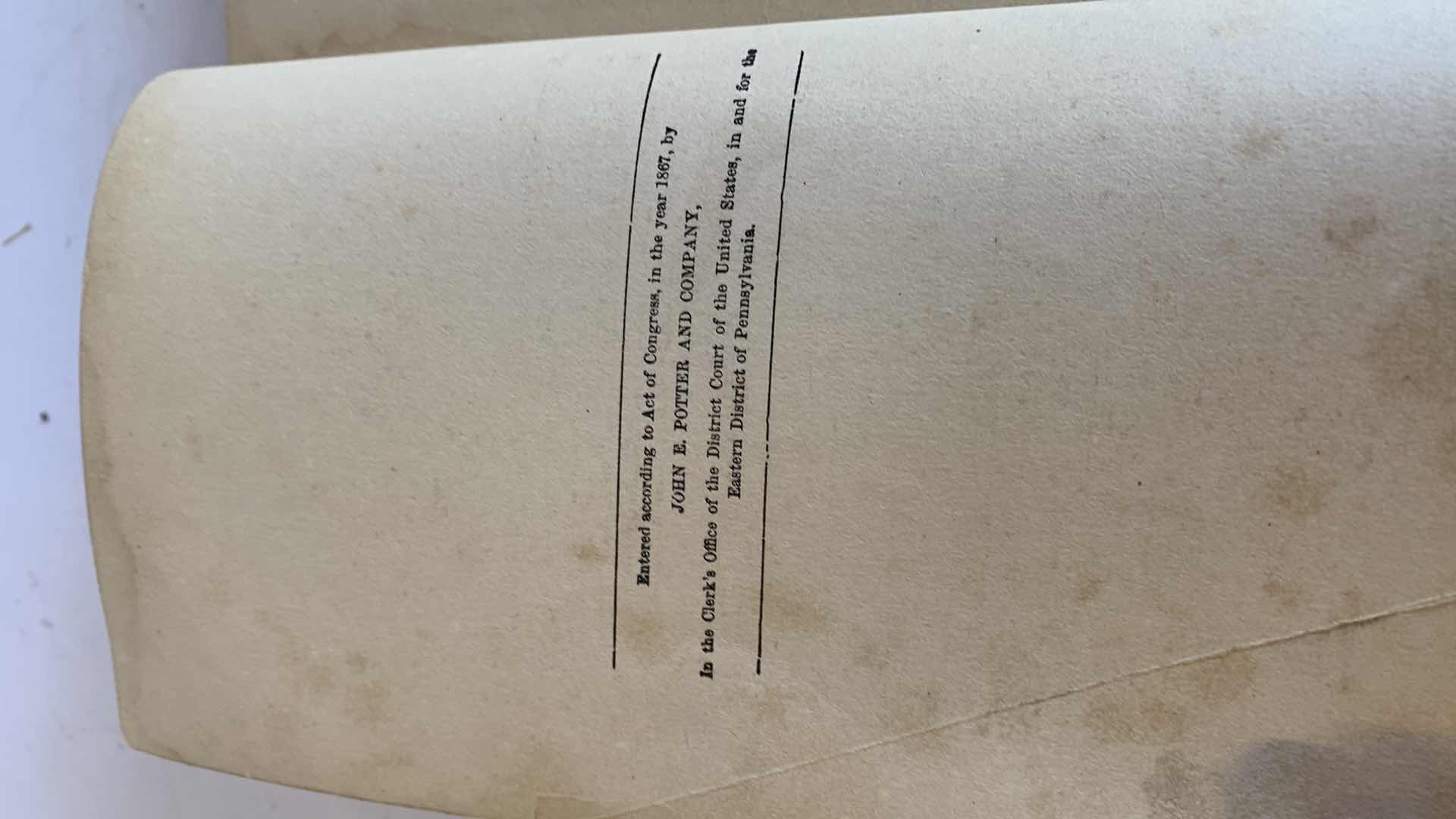 Photo 1 of ANTIQUE 1857 COOK BOOK