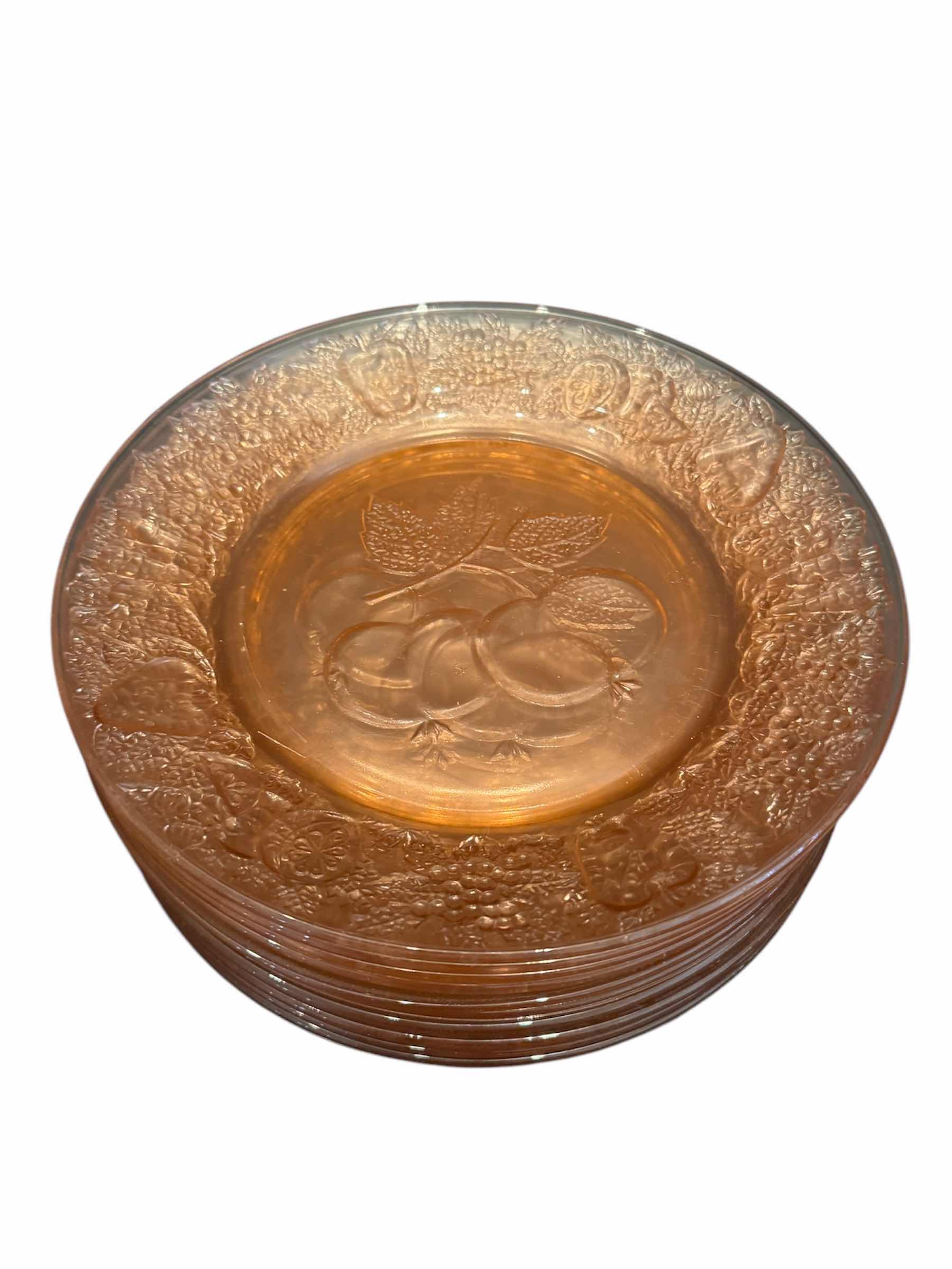 Photo 1 of VINTAGE PINK DEPRESSION GLASS PLATES, SET OF 11

D9.5”