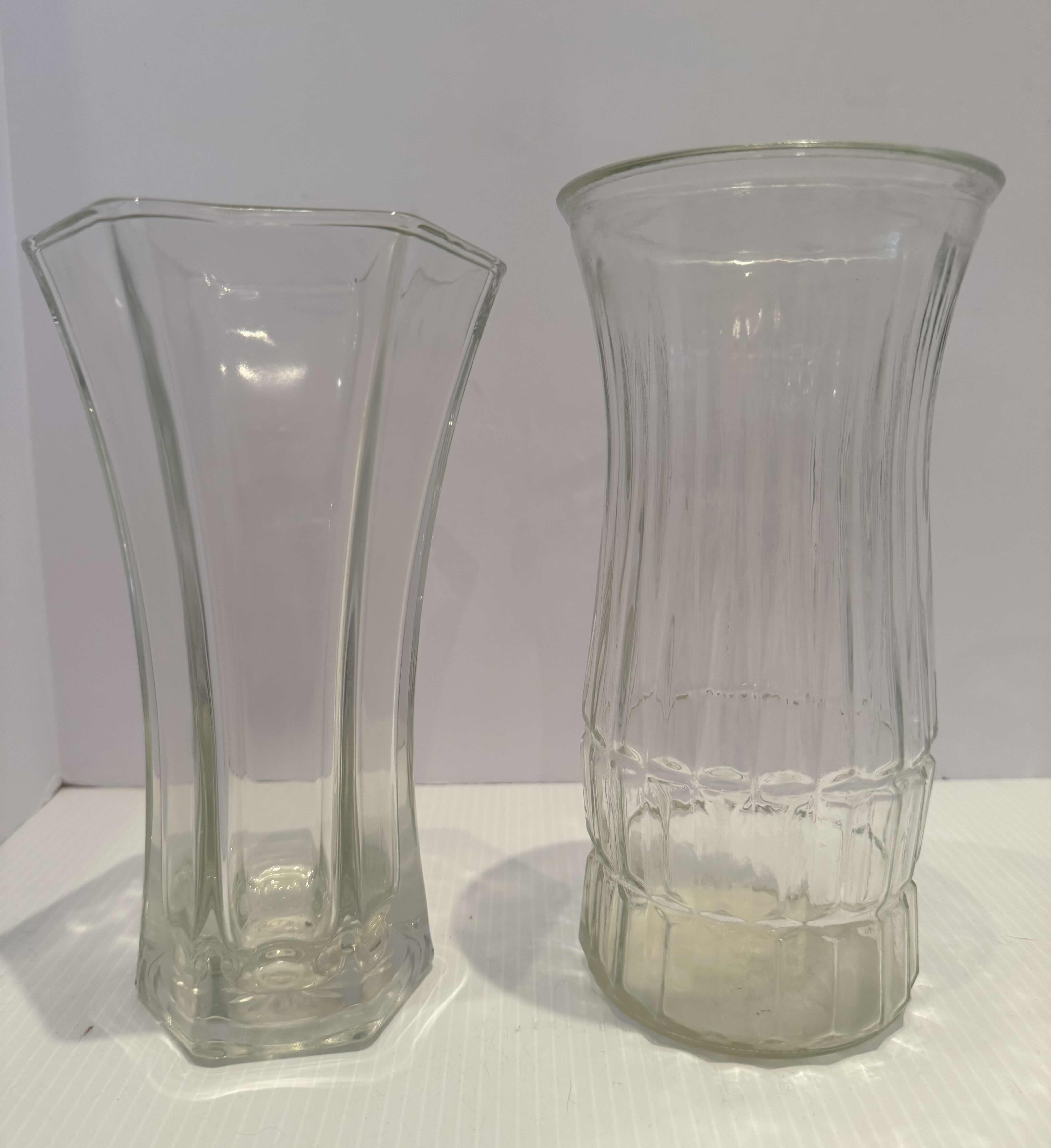 Photo 1 of 8-GLASS FLOWER VASES, D5” X H9.5”