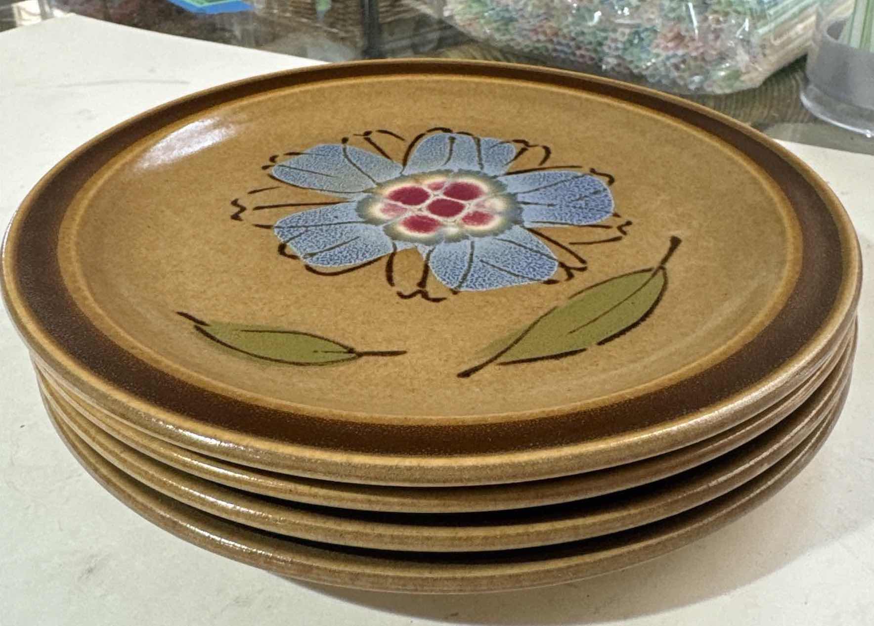 Photo 1 of (5) PIECES OF JAPANESE HEARTSIDE HAND-PAINTED OVENPROOF STONEWARE (4) SALAD PLATES, (1) BOWL