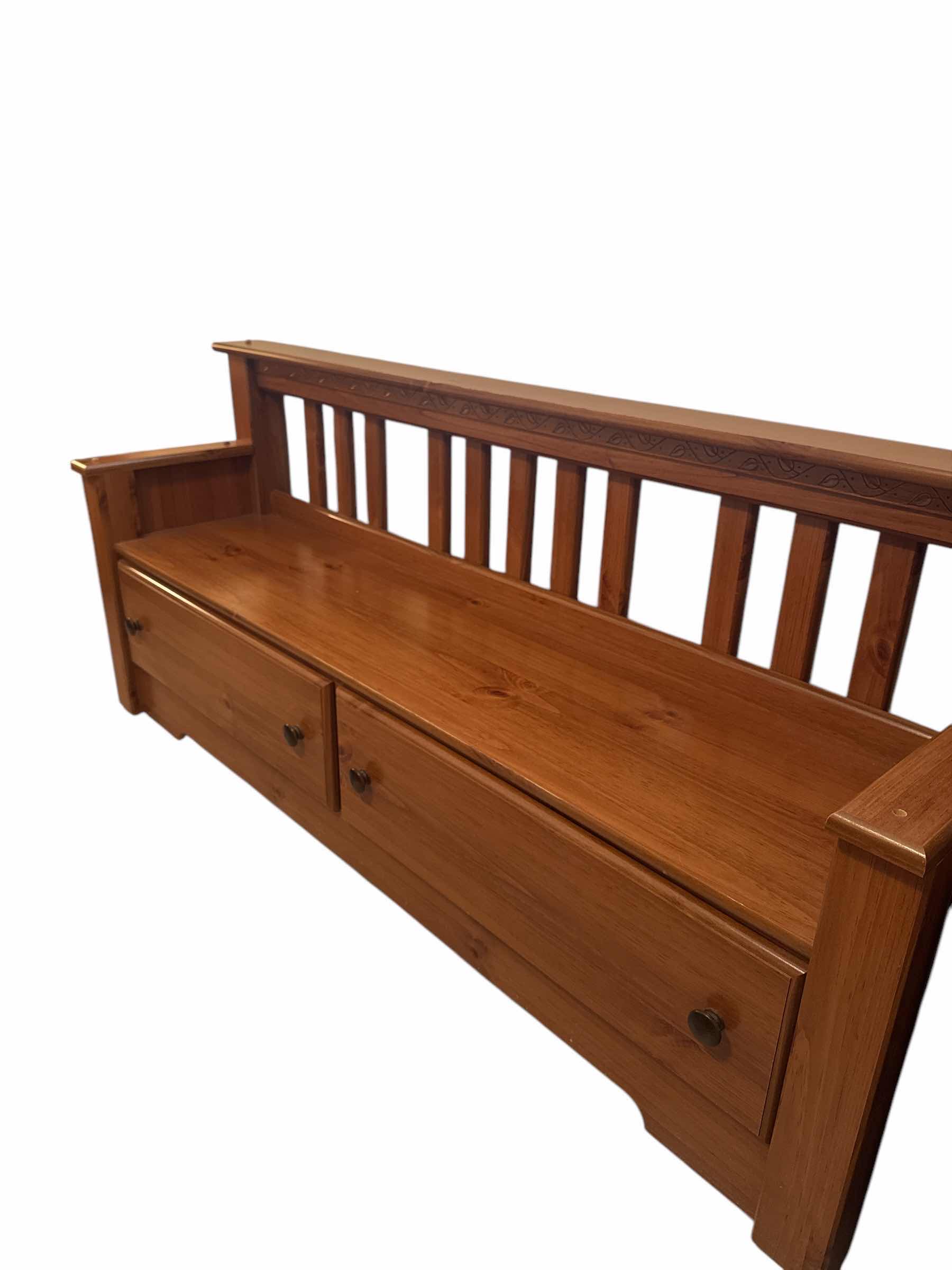 Photo 1 of MICHELS & COMPANY SHAKER STYLE PINE BENCH 64” X 14” H 29”