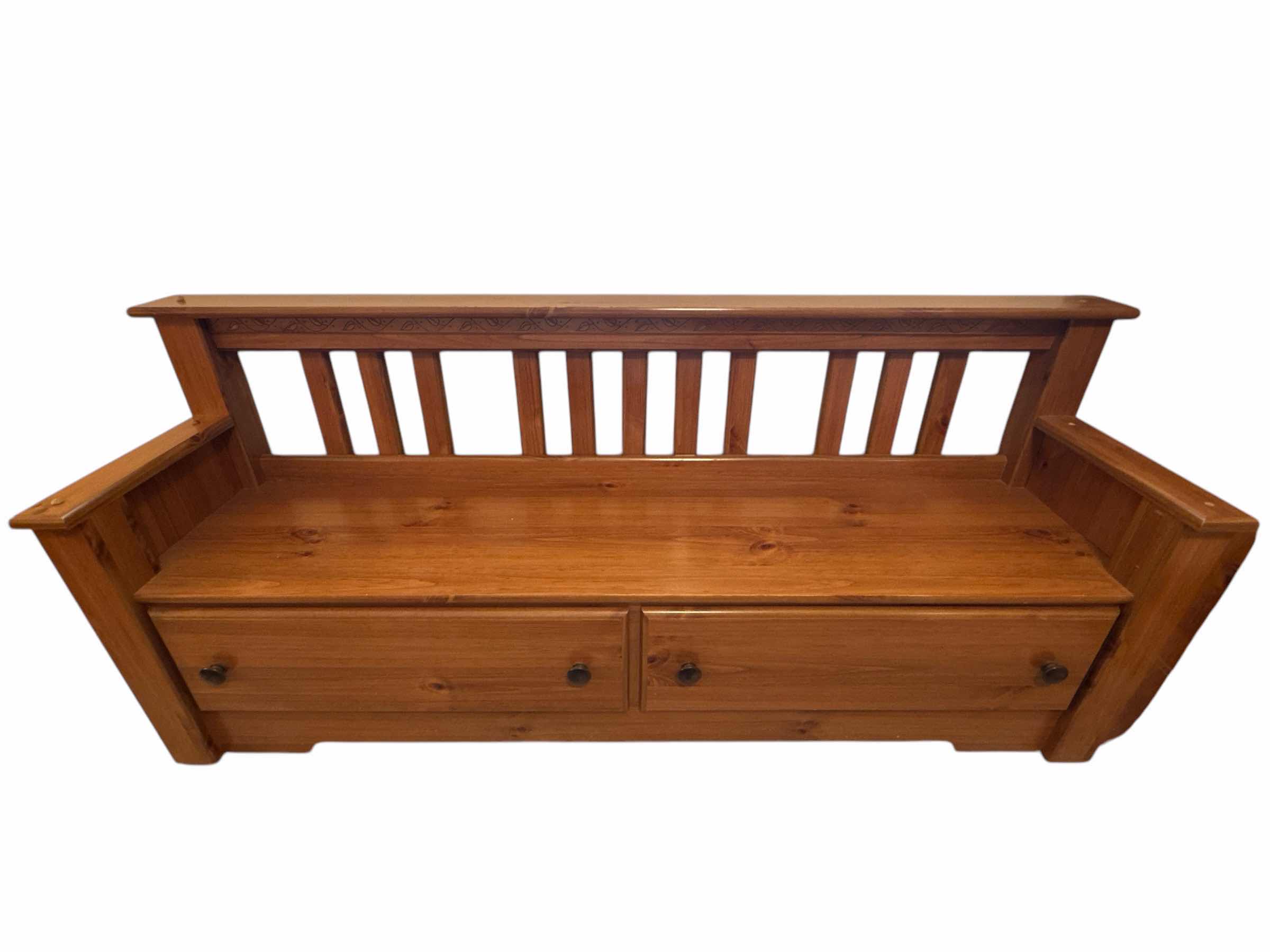 Photo 1 of MICHELS & COMPANY SHAKER STYLE PINE BENCH 64” X 14” H 29”