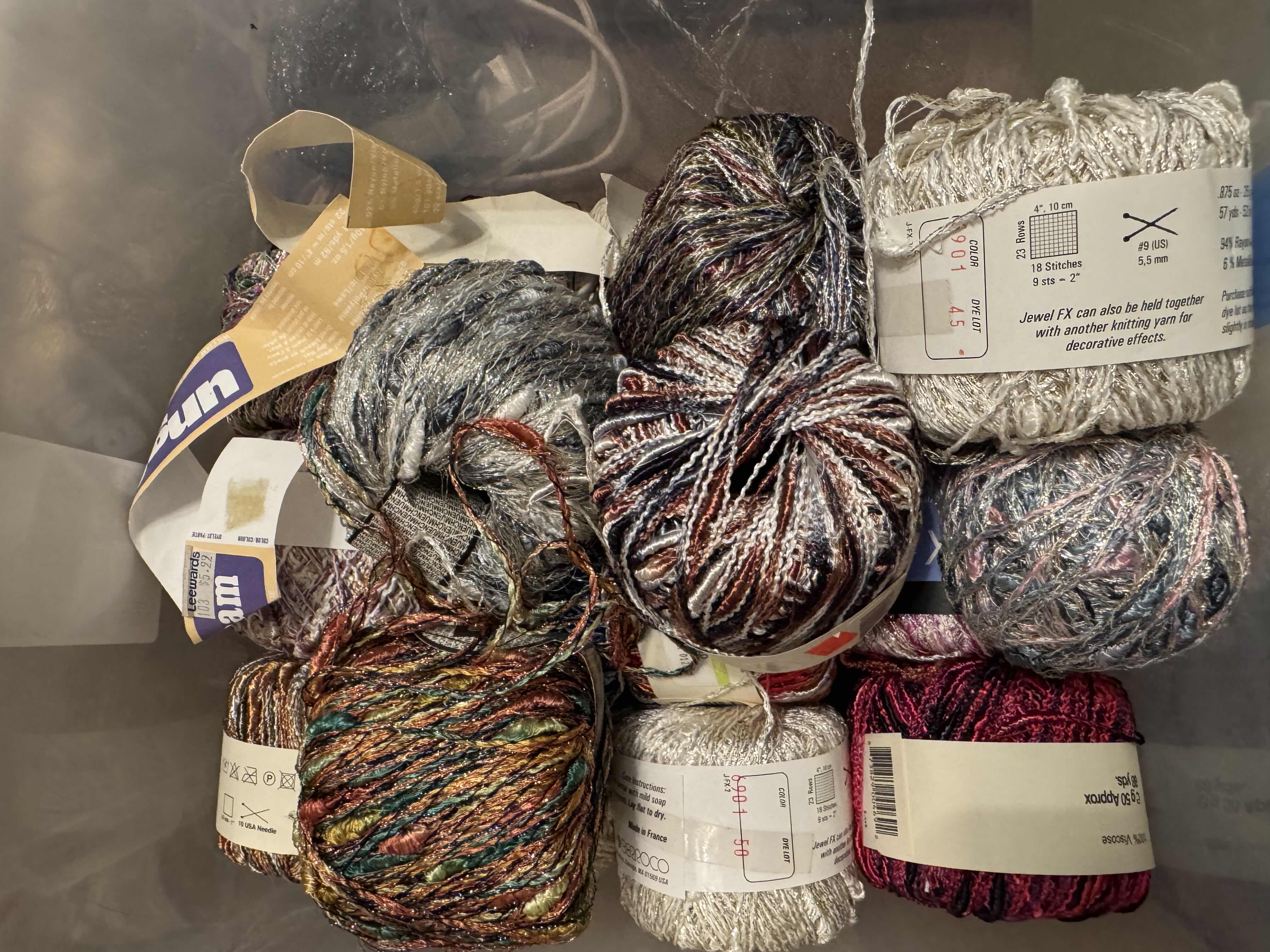 Photo 1 of TOTE OF SPECIALTY YARN/FIBER ART MATERIAL