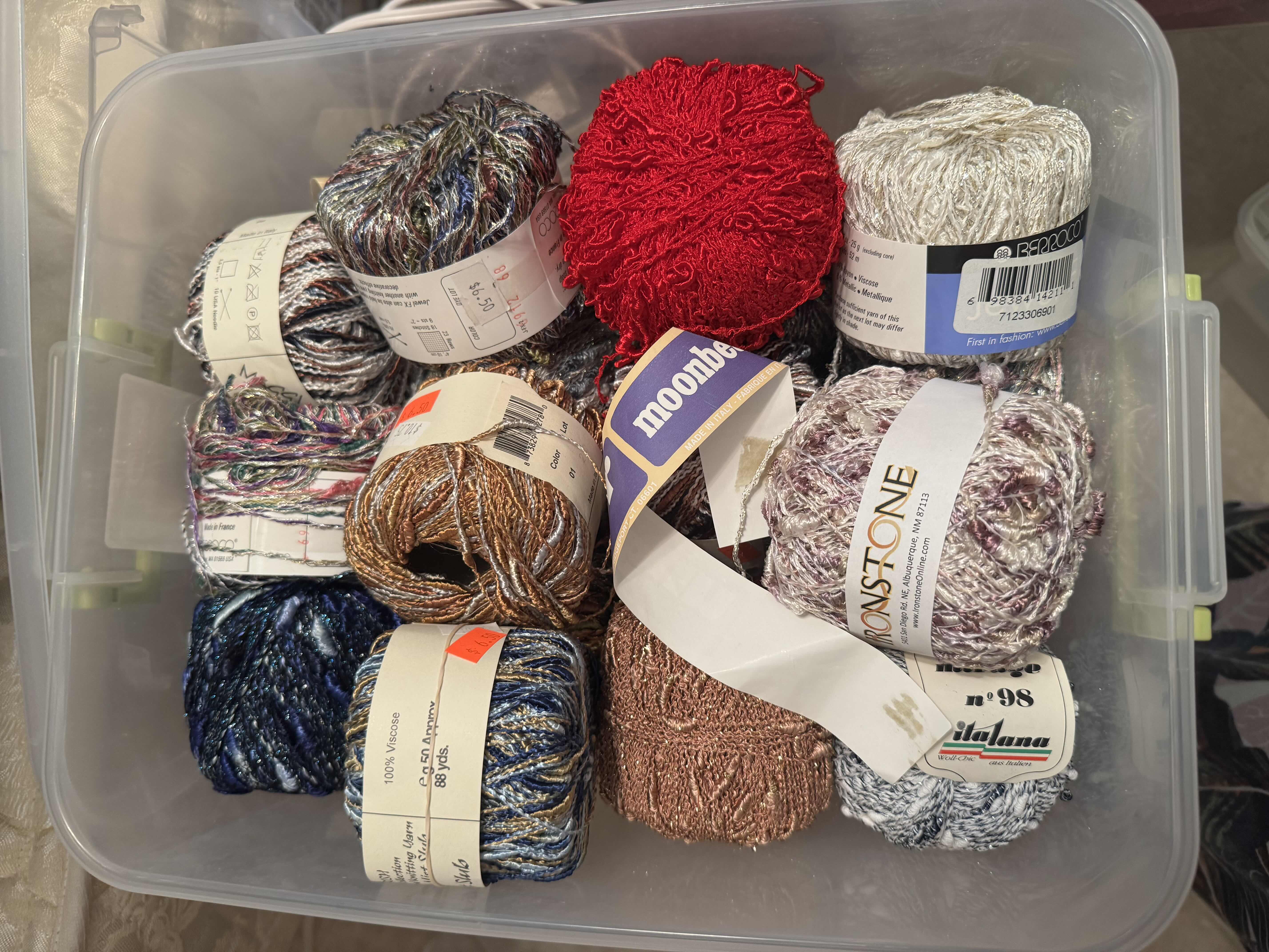 Photo 1 of TOTE OF SPECIALTY YARN/FIBER ART MATERIAL
