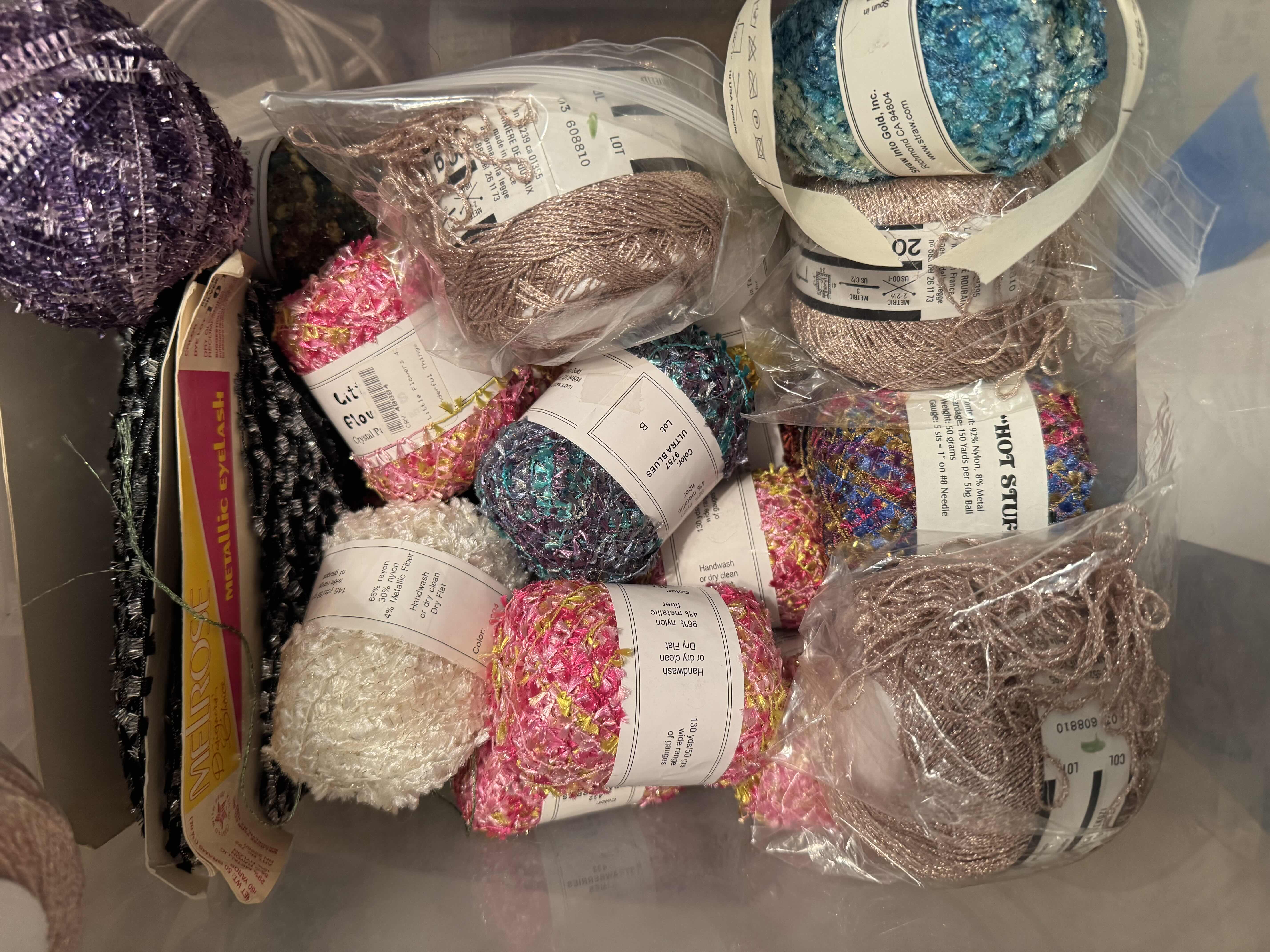 Photo 1 of TOTE OF SPECIALTY YARN/FIBER ART MATERIAL