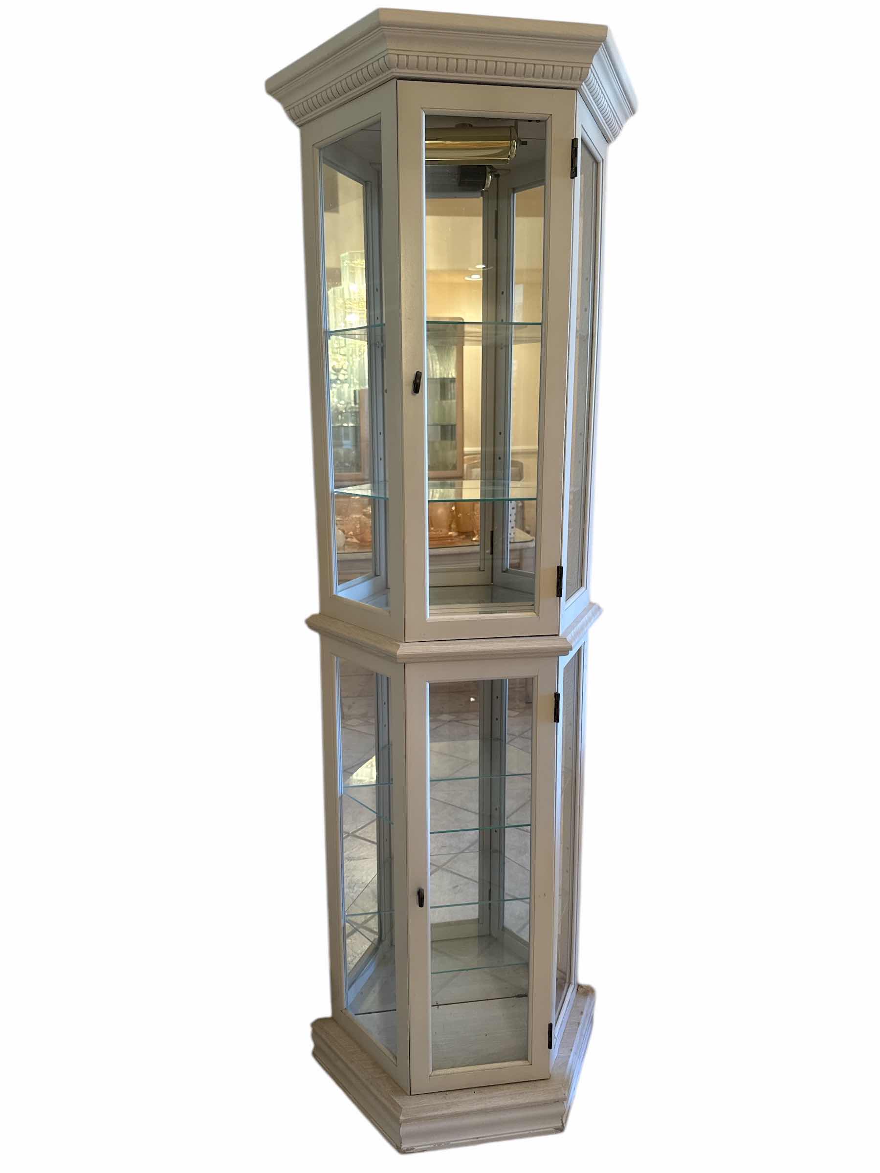 Photo 1 of WHITE LIGHTED CURIO CABINET 22“ x 11“ H71”