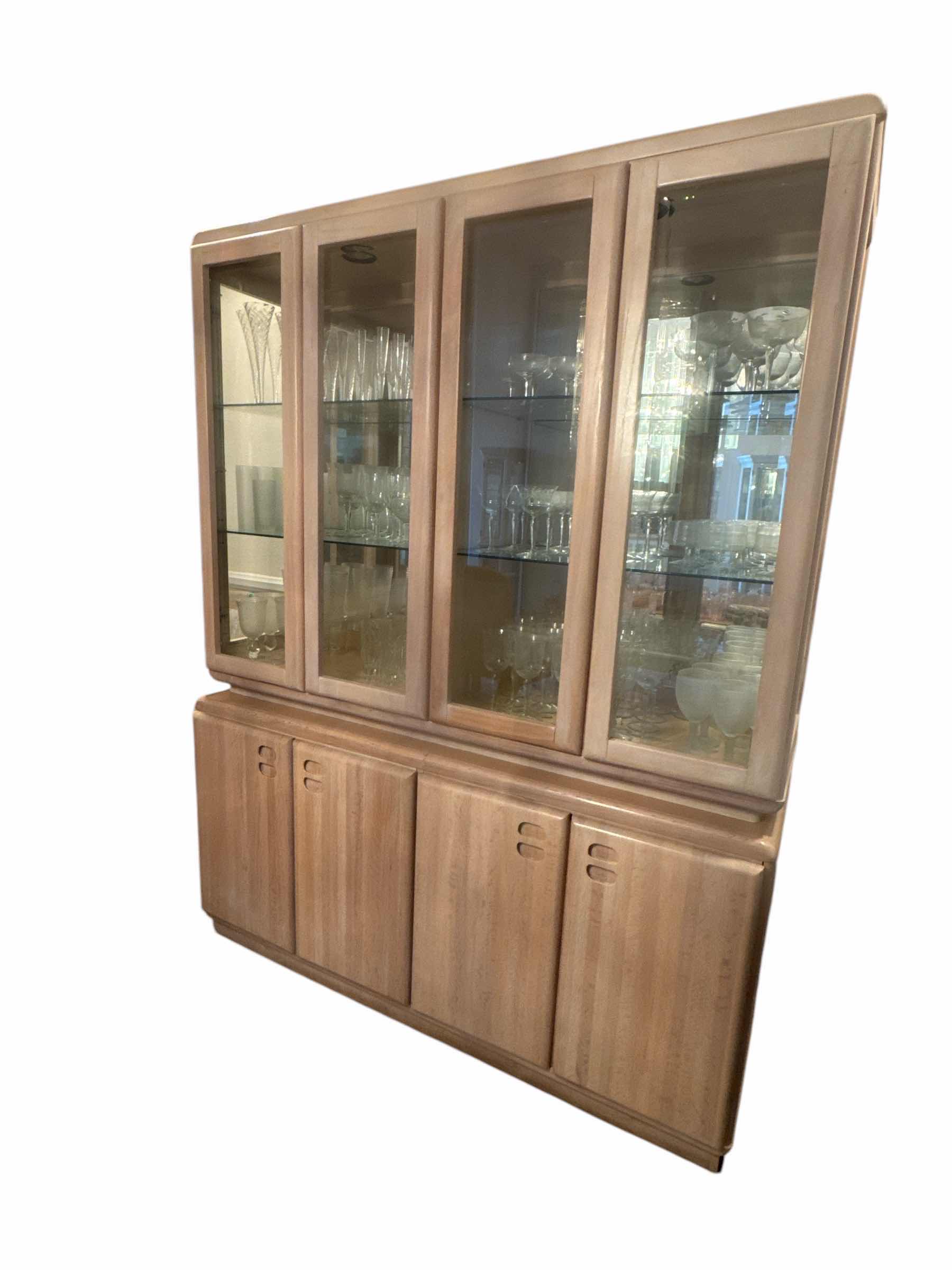 Photo 1 of MID CENTURY MODERN HUTCH IN MAPLE COLOR, LIGHTED (CONTENTS NOT INCLUDED) 19“ X 59“ H78”