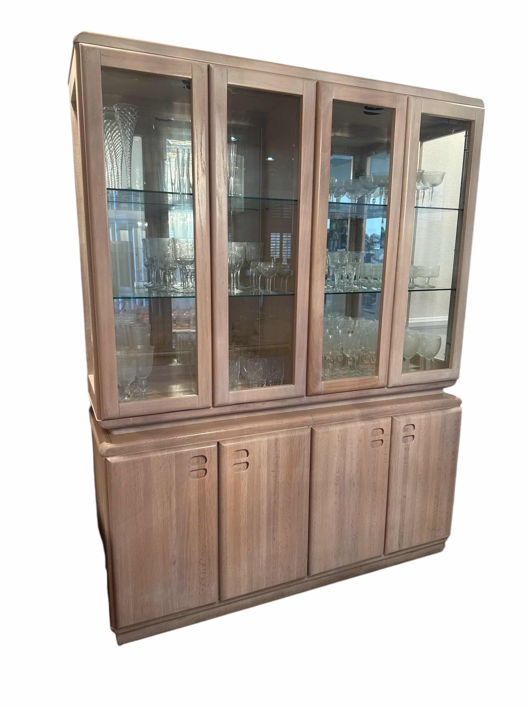 Photo 1 of MID CENTURY MODERN HUTCH IN MAPLE COLOR, LIGHTED (CONTENTS NOT INCLUDED) 19“ X 59“ H78”
