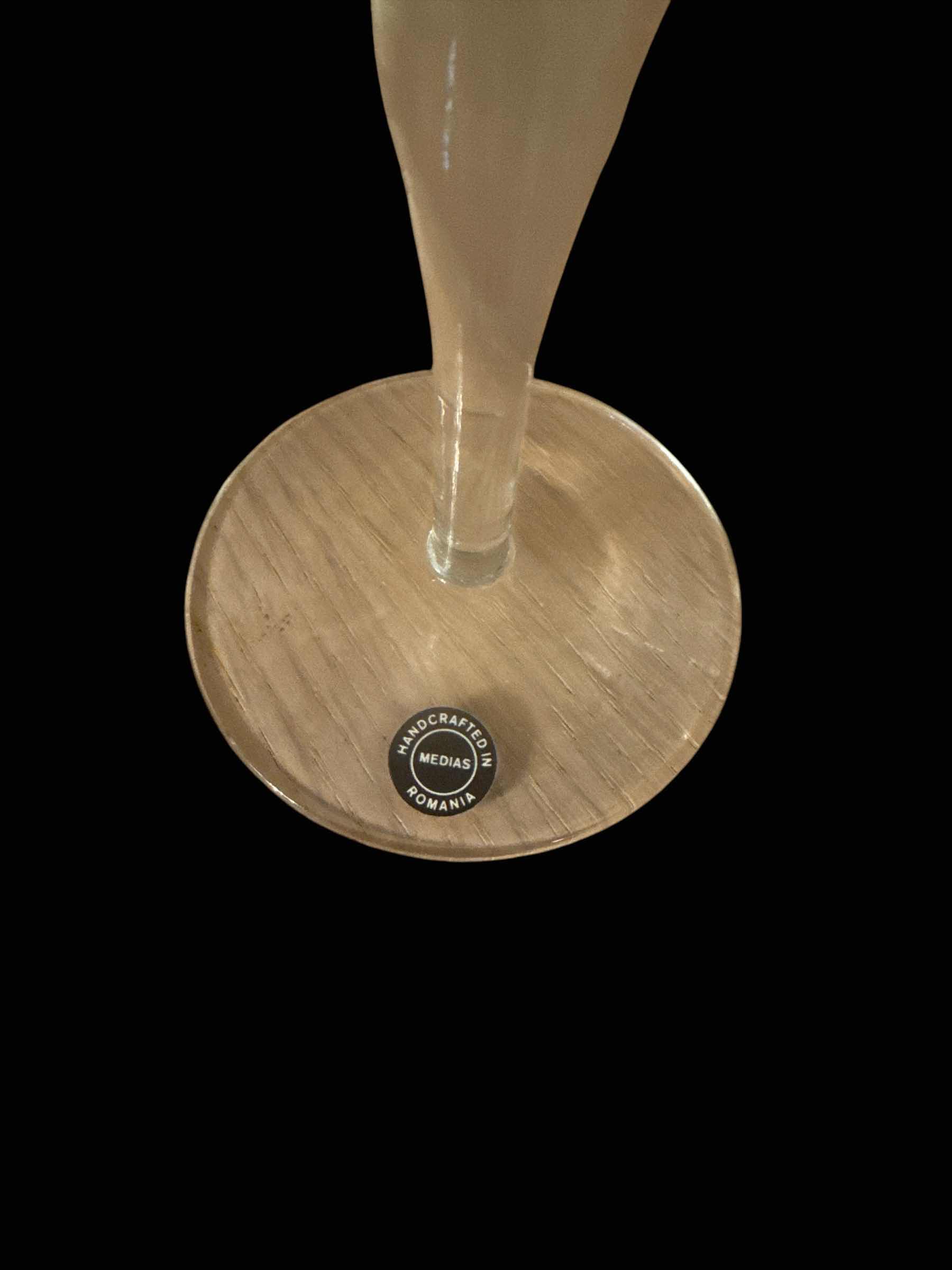 Photo 1 of 12 ROMANIAN WINE GOBLETS WITH FLORAL ETCHING