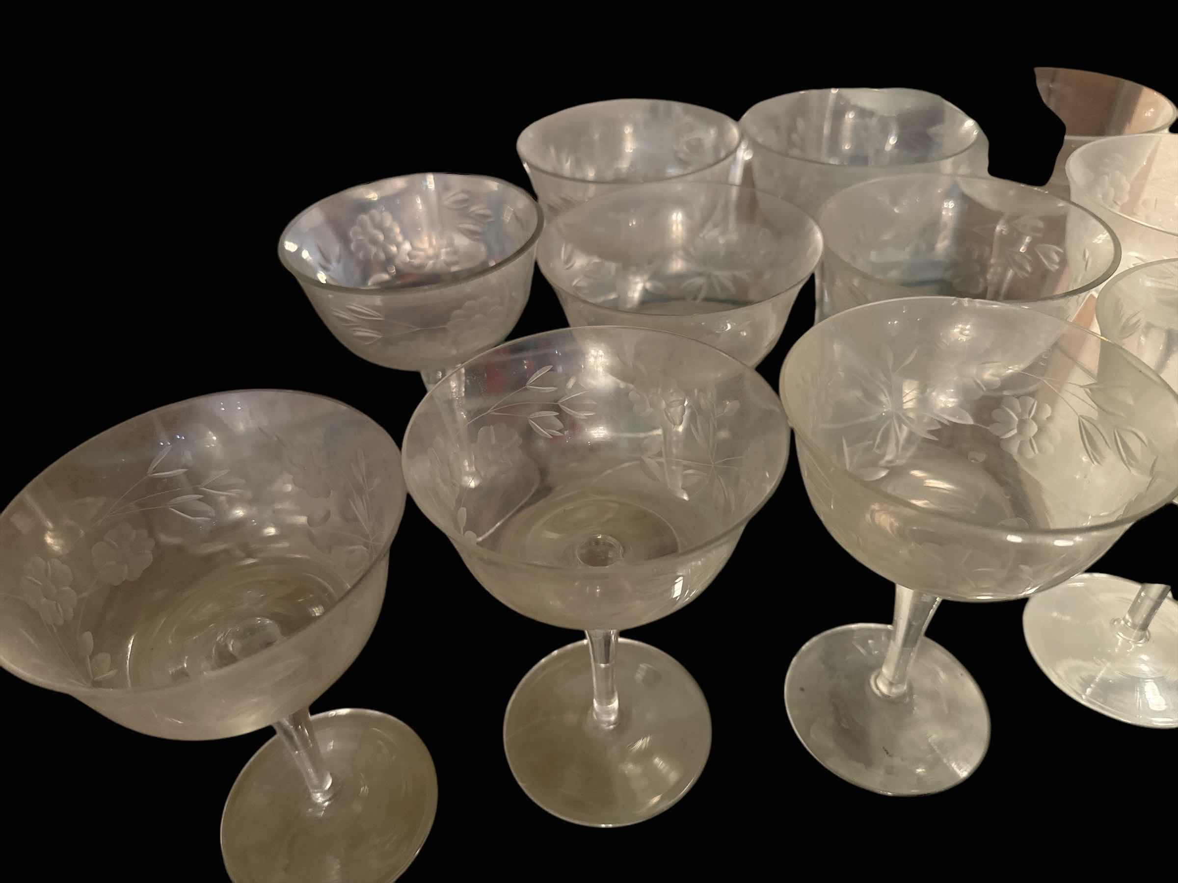 Photo 1 of 11 FLORAL ETCHED CHAMPAGNE GLASSES
