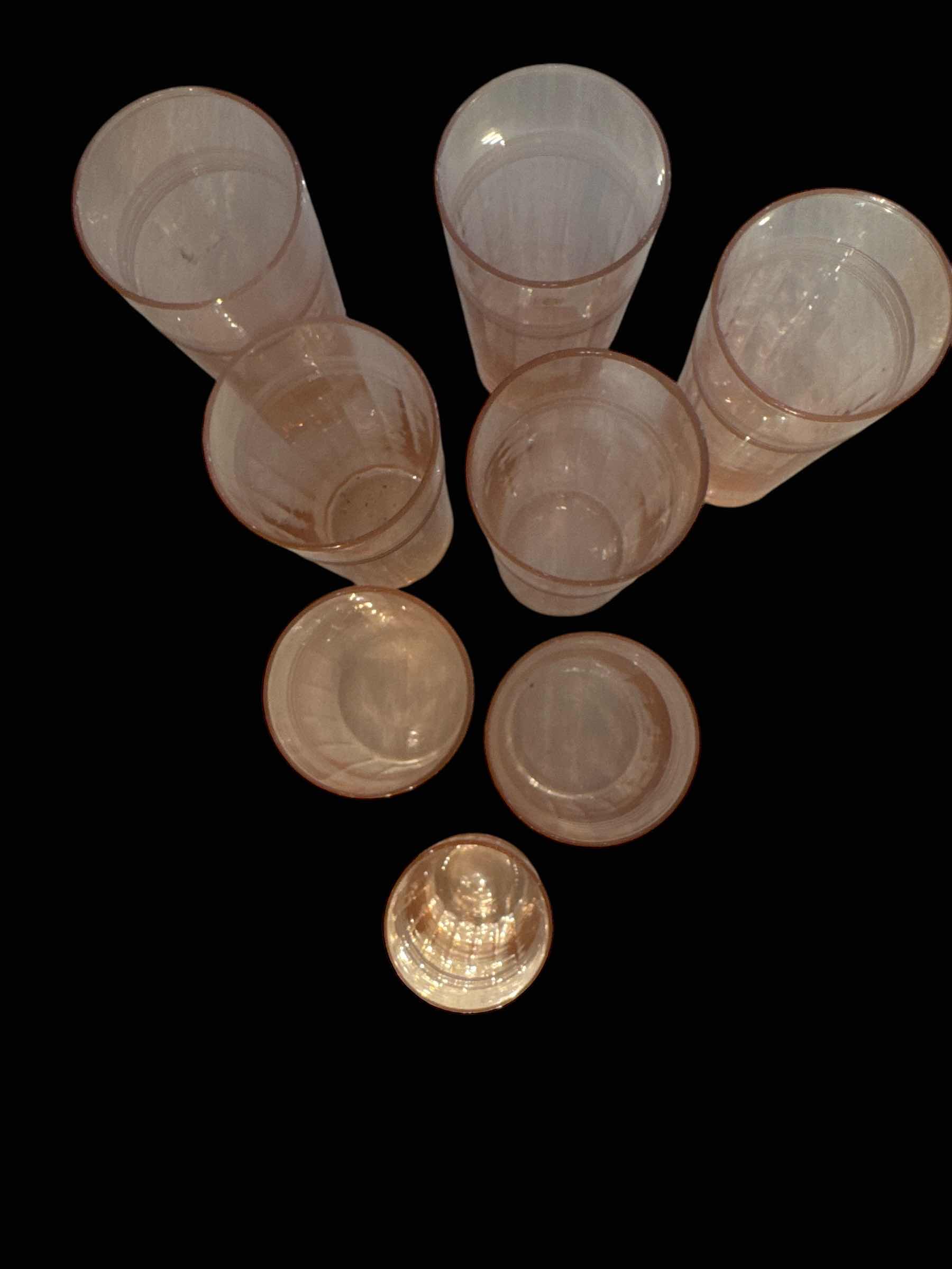Photo 1 of 8 PINK DEPRESSION GLASS GLASSES