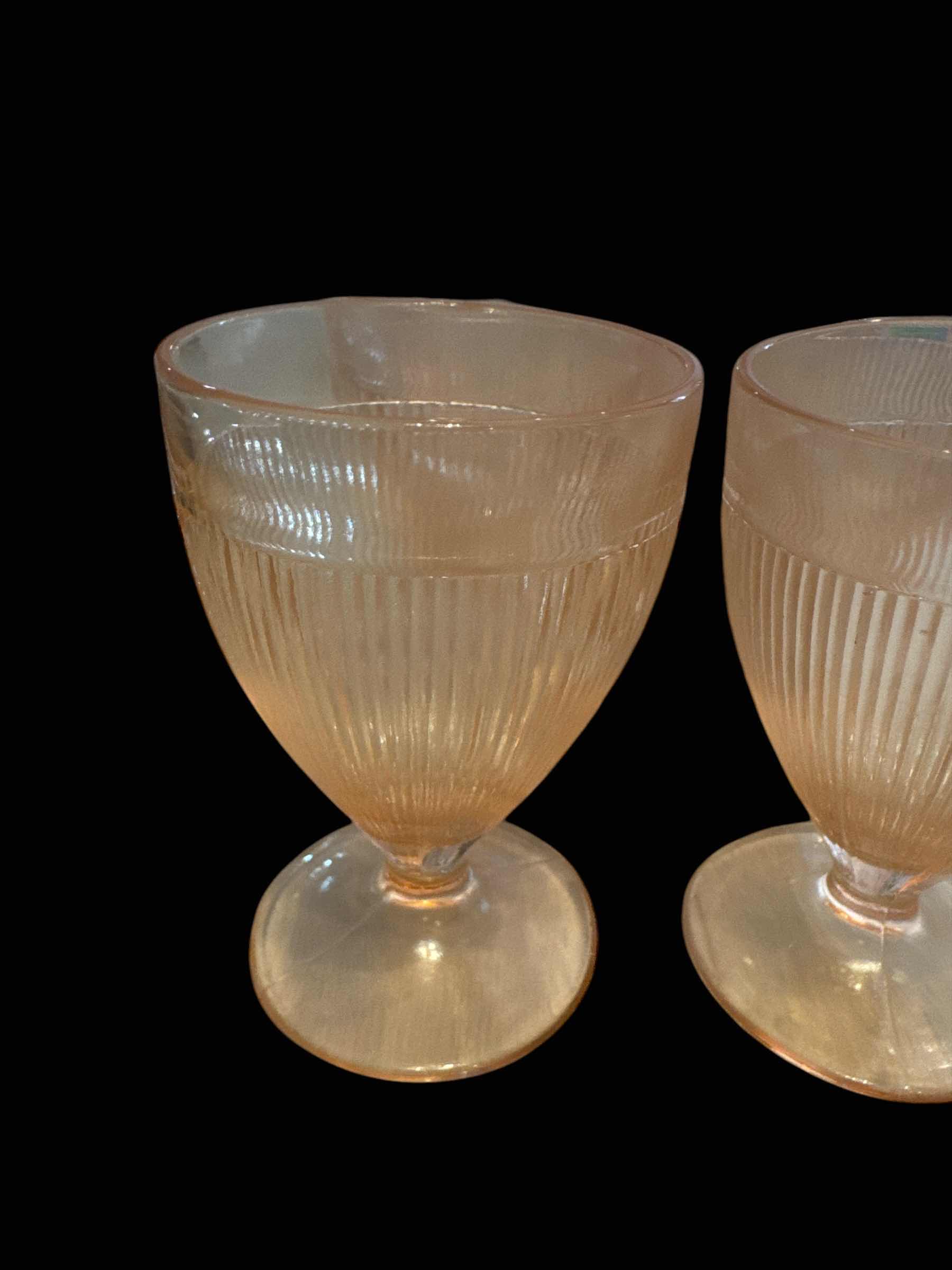 Photo 1 of SET OF 6 PINK DEPRESSION GLASS GOBLETS