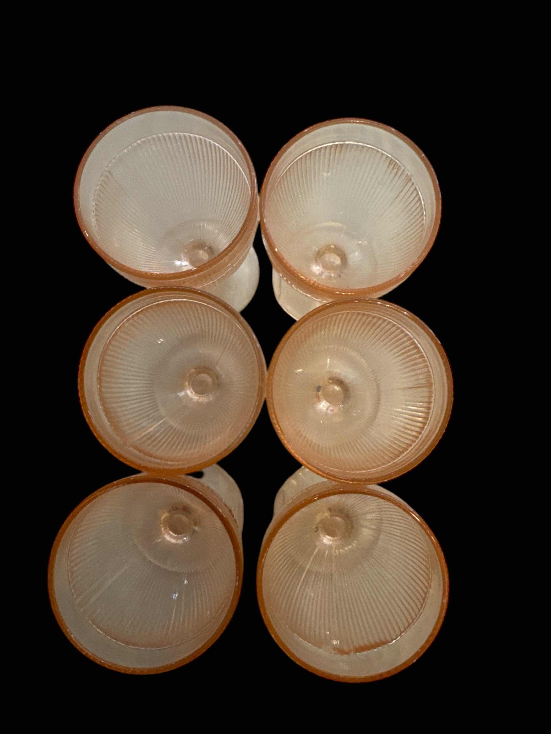 Photo 1 of SET OF 6 PINK DEPRESSION GLASS GOBLETS