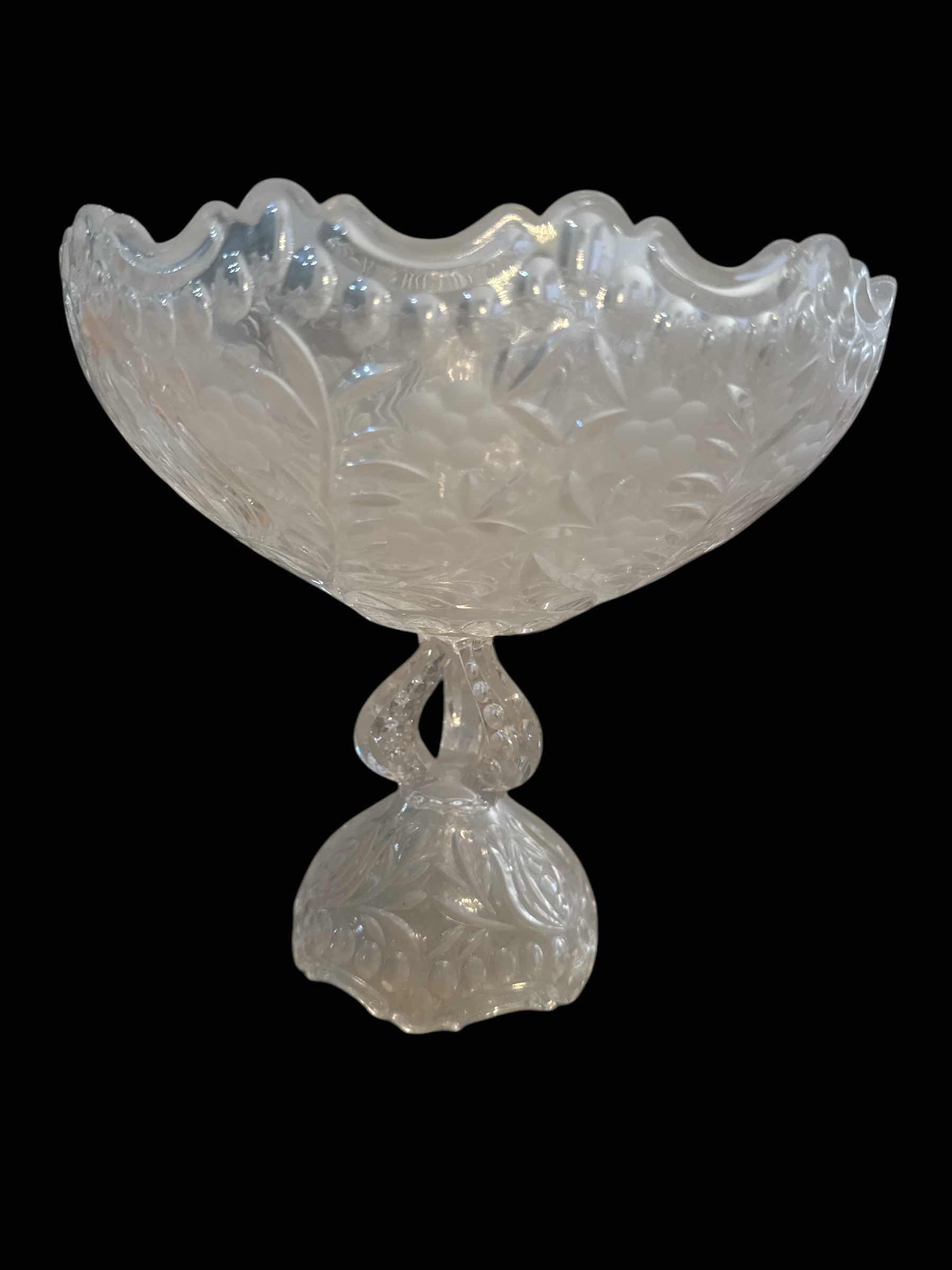Photo 1 of CRYSTAL COMPOTE PEDESTAL CENTERPIECE CUT FLOWER DESIGN