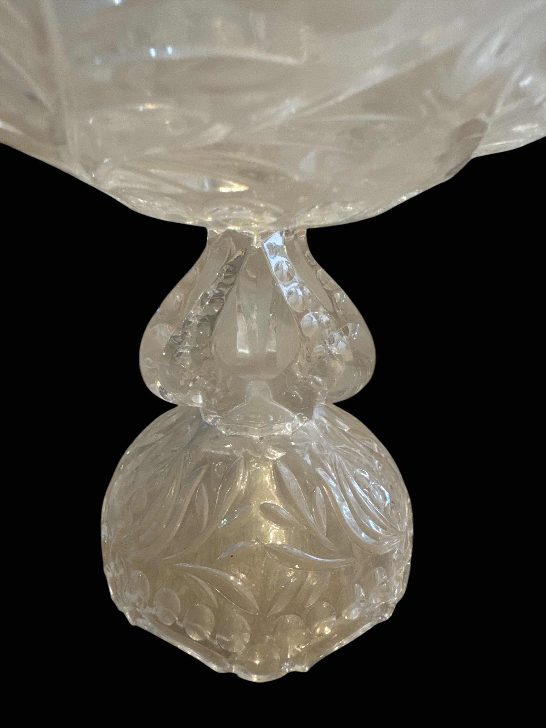 Photo 1 of CRYSTAL COMPOTE PEDESTAL CENTERPIECE CUT FLOWER DESIGN