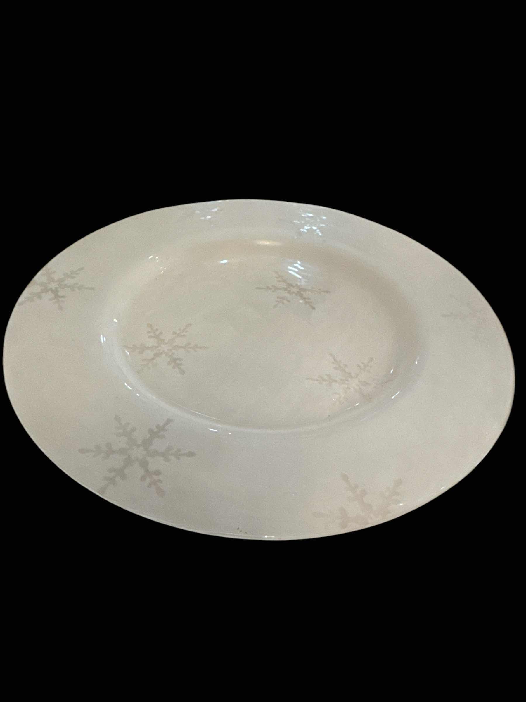 Photo 1 of LARGE FROSTED BOWL & PLATTER WITH SNOWFLAKES