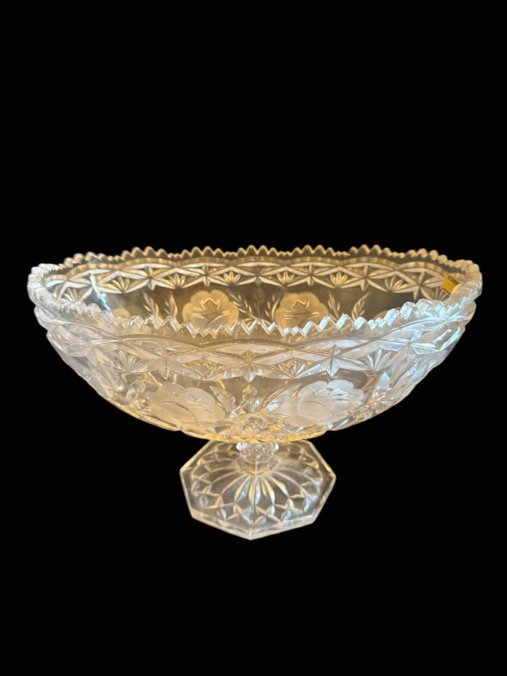 Photo 1 of VINTAGE GENUINE LEAD CRYSTAL HANDCUT PEDESTAL BOWL, MADE IN GERMANY
12” X 7.5” XH7”