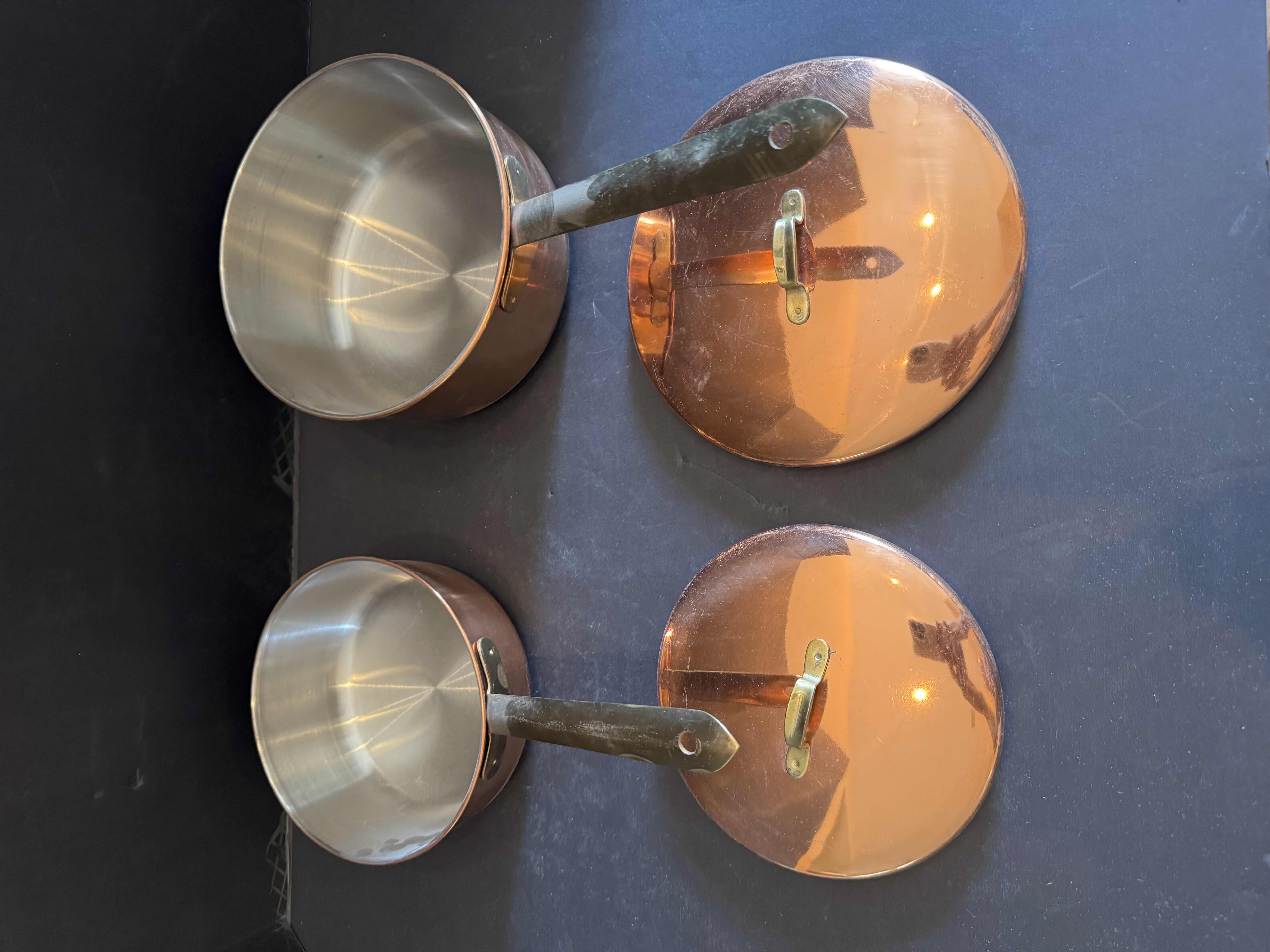 Photo 1 of VINTAGE SET OF POTS AND PAN, COPPER AND STAINLESS STEEL

D8” X H4”

D8” X H2”

D7” X H3.5”

D”6 X H2.5”