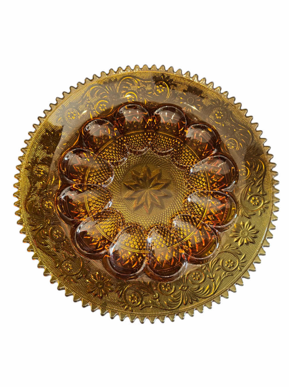 Photo 1 of VINTAGE AMBER DEPRESSION GLASS SERVING TRAYS

D11.25” X H1”

D12” X H1.5”