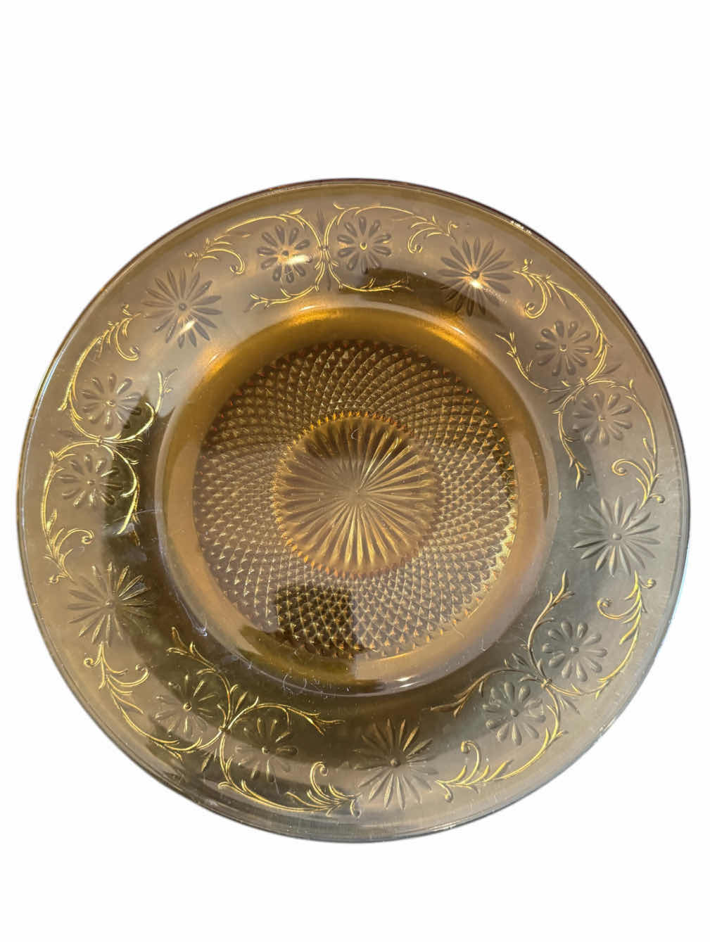 Photo 1 of VINTAGE AMBER DEPRESSION GLASS SERVING TRAYS

D11.25” X H1”

D12” X H1.5”