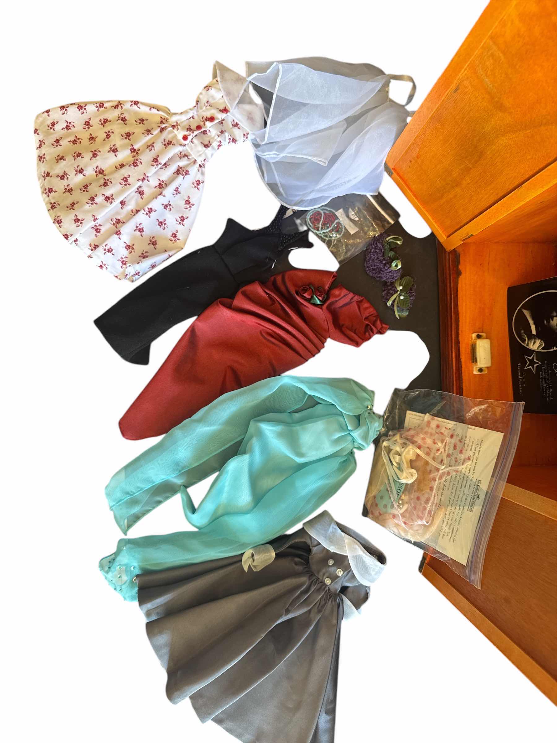 Photo 1 of WOOD DOLL CLOSET WITH CLOTHING