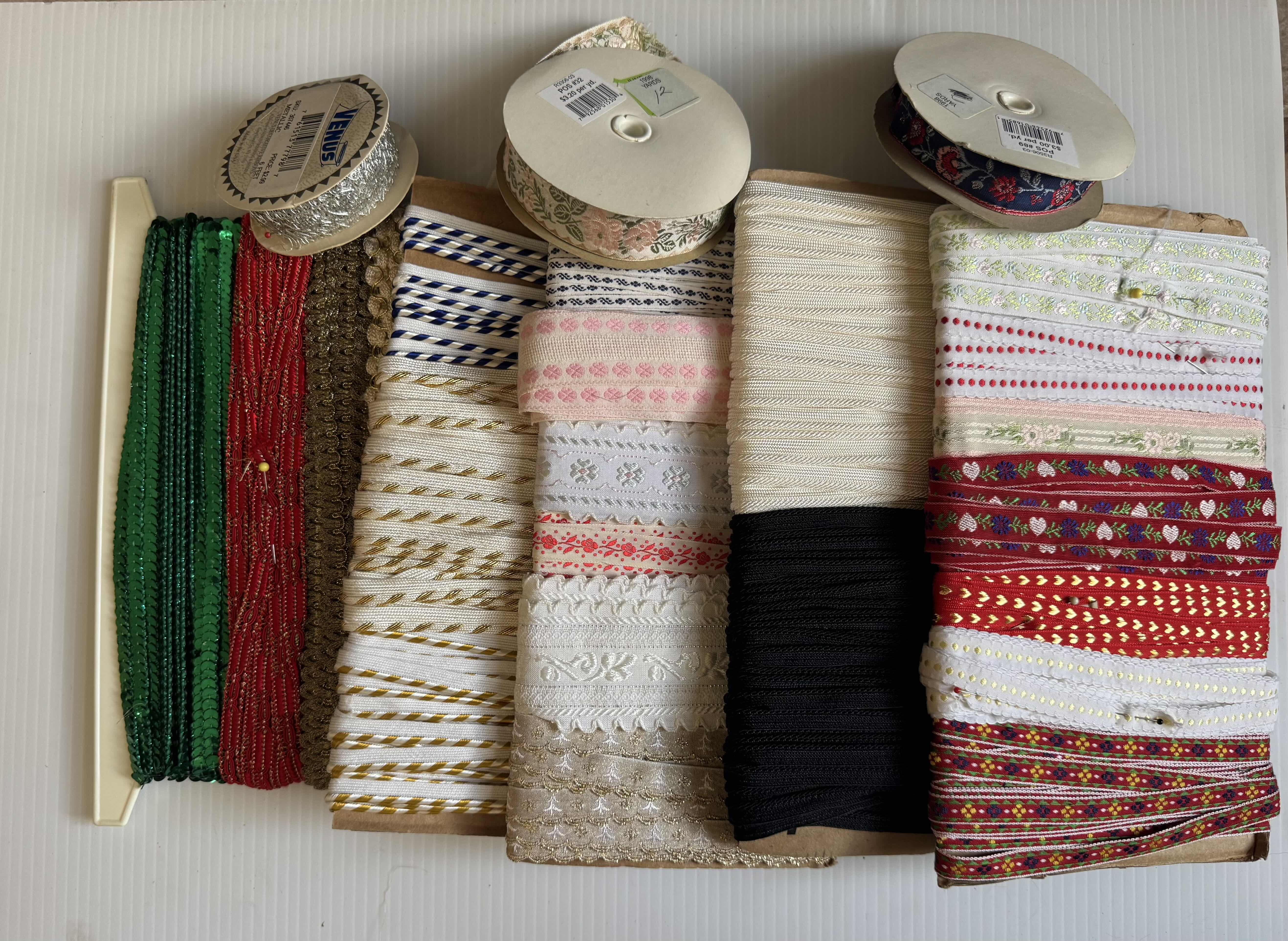 Photo 1 of ASSORTED CRAFTING ITEMS, SEWING, CRAFTING ACCESSORIES, RIBBONS, THREADS, LACE TRIMS