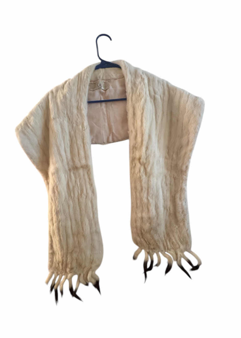 Photo 1 of VINTAGE SVEDBERGHS MINK FUR STOLL WRAP, CREAM/OFF WHITE