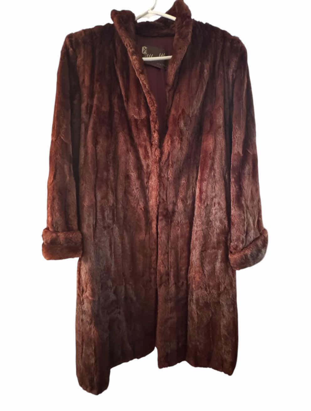 Photo 1 of VINTAGE ALBRECHTS FUR COAT, WOMEN’S CLOTHING, DEEP RED