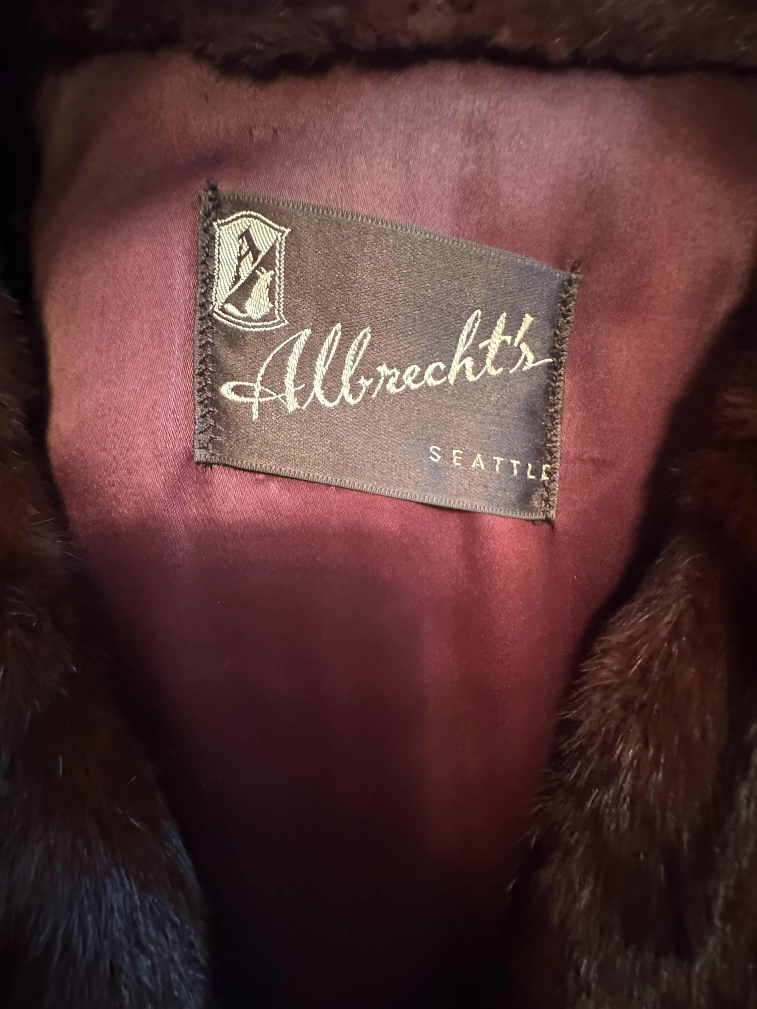 Photo 1 of VINTAGE ALBRECHTS FUR COAT, WOMEN’S CLOTHING, DEEP RED