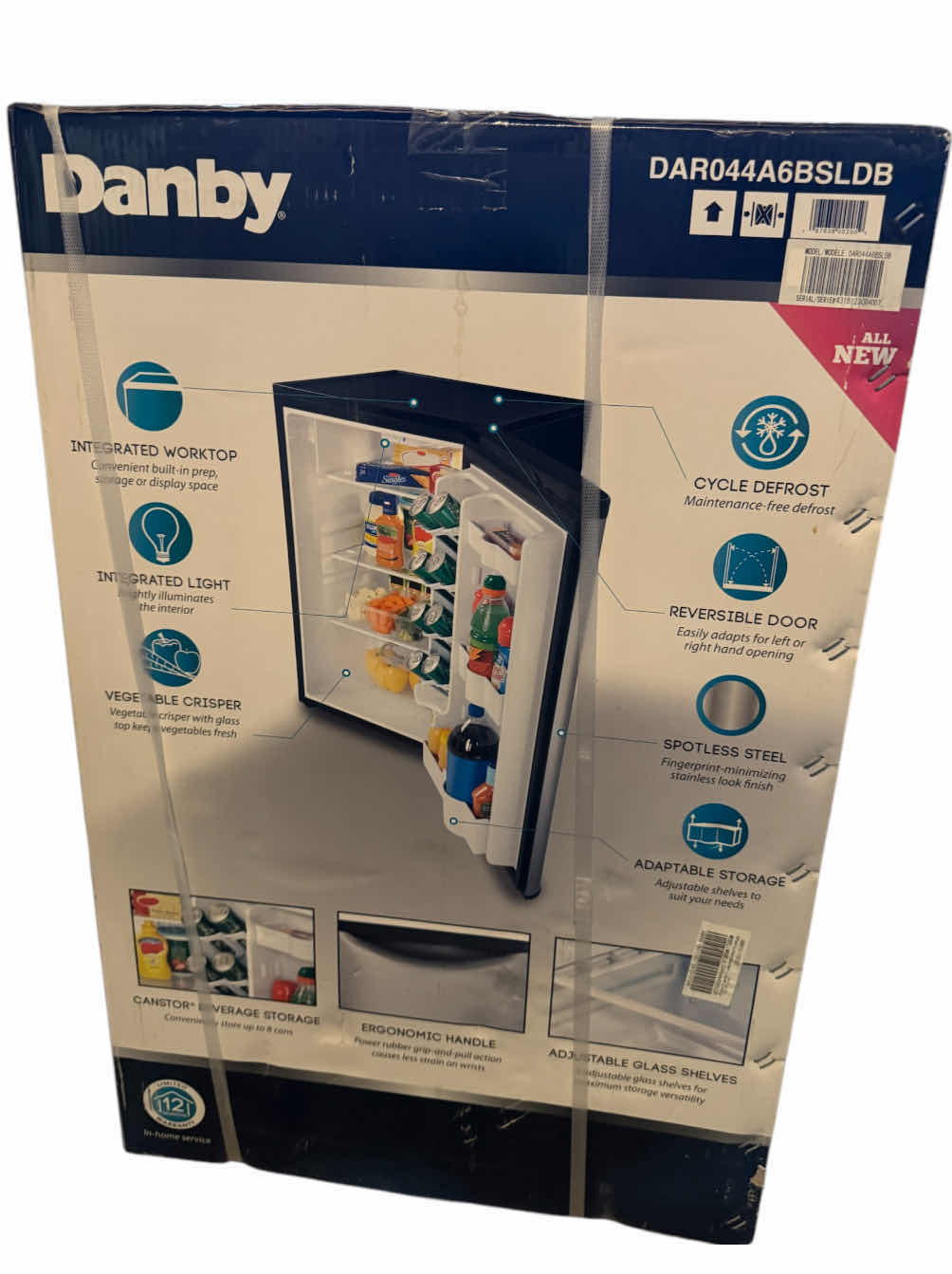 Photo 1 of BRAND NEW IN BOX, DARBY COMPACT ALL REFRIGERATOR, MODEL DAR044A6BSLDB

20.25” X 21.25” X H33.25”