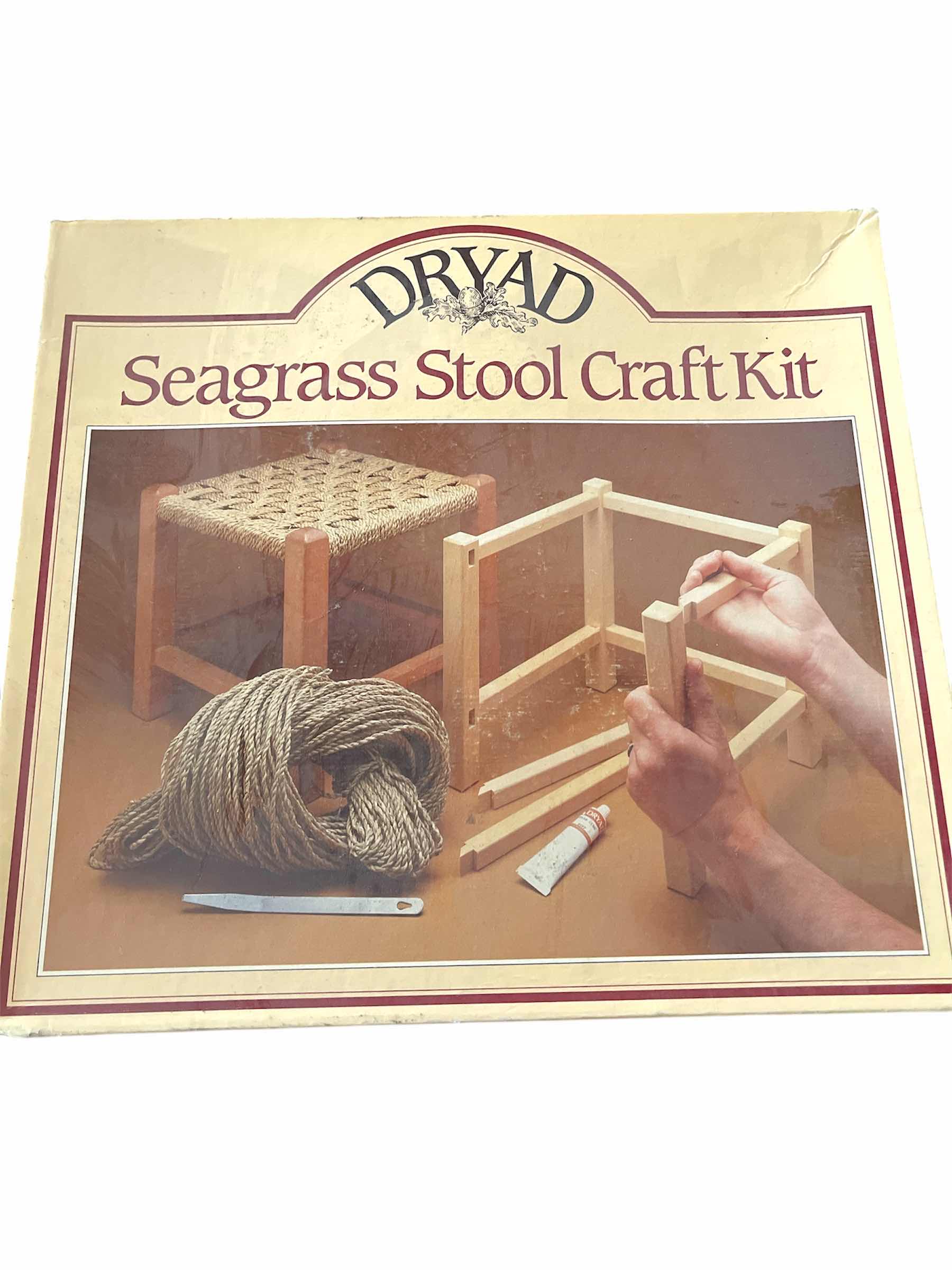 Photo 1 of VINTAGE DRYAD SEAGRASS STOOL CRAFT KIT FROM ENGLAND