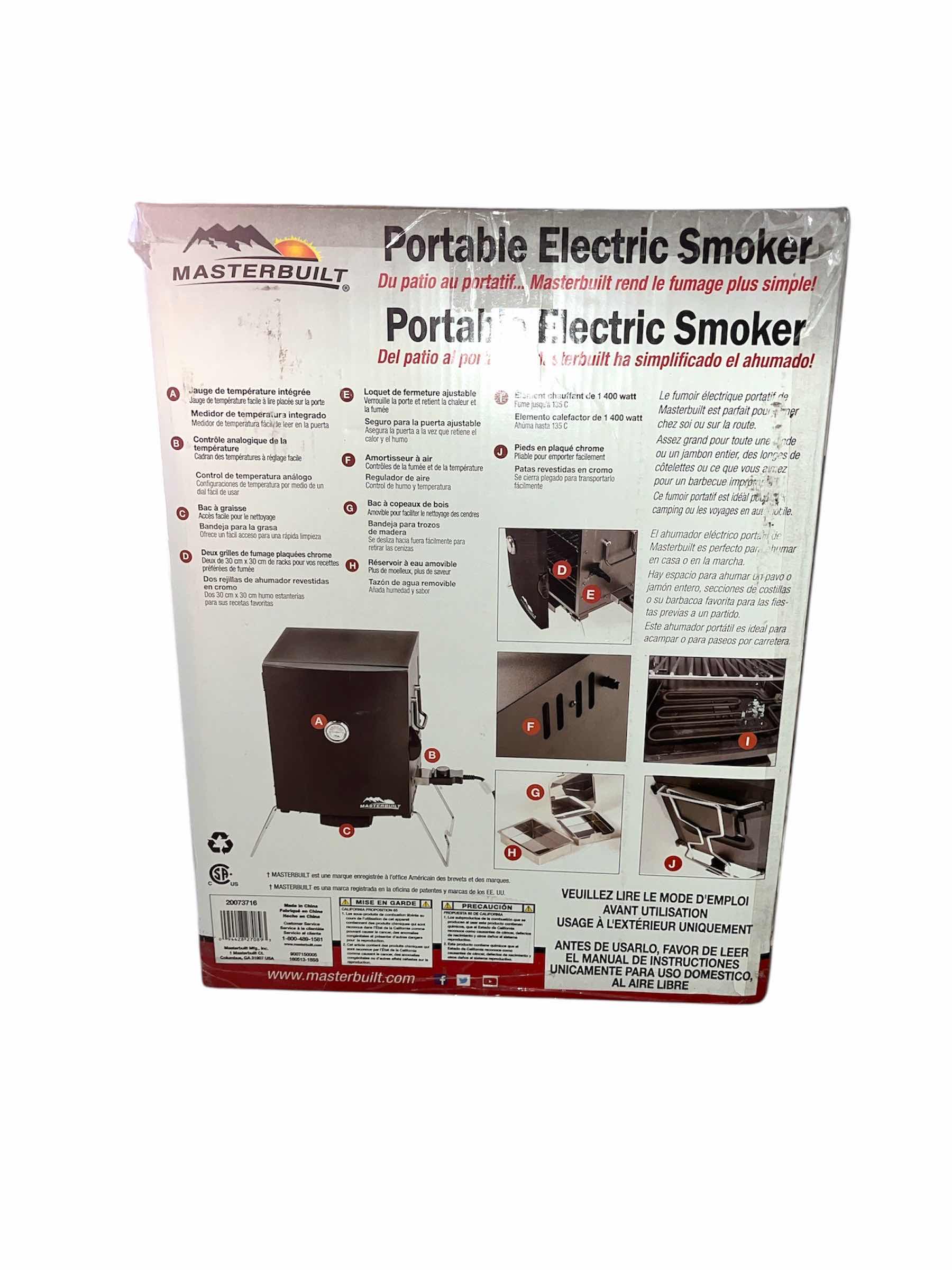Photo 1 of MASTERBUILT PORTABLE ELECTRIC SMOKER AND SMOKER COVER