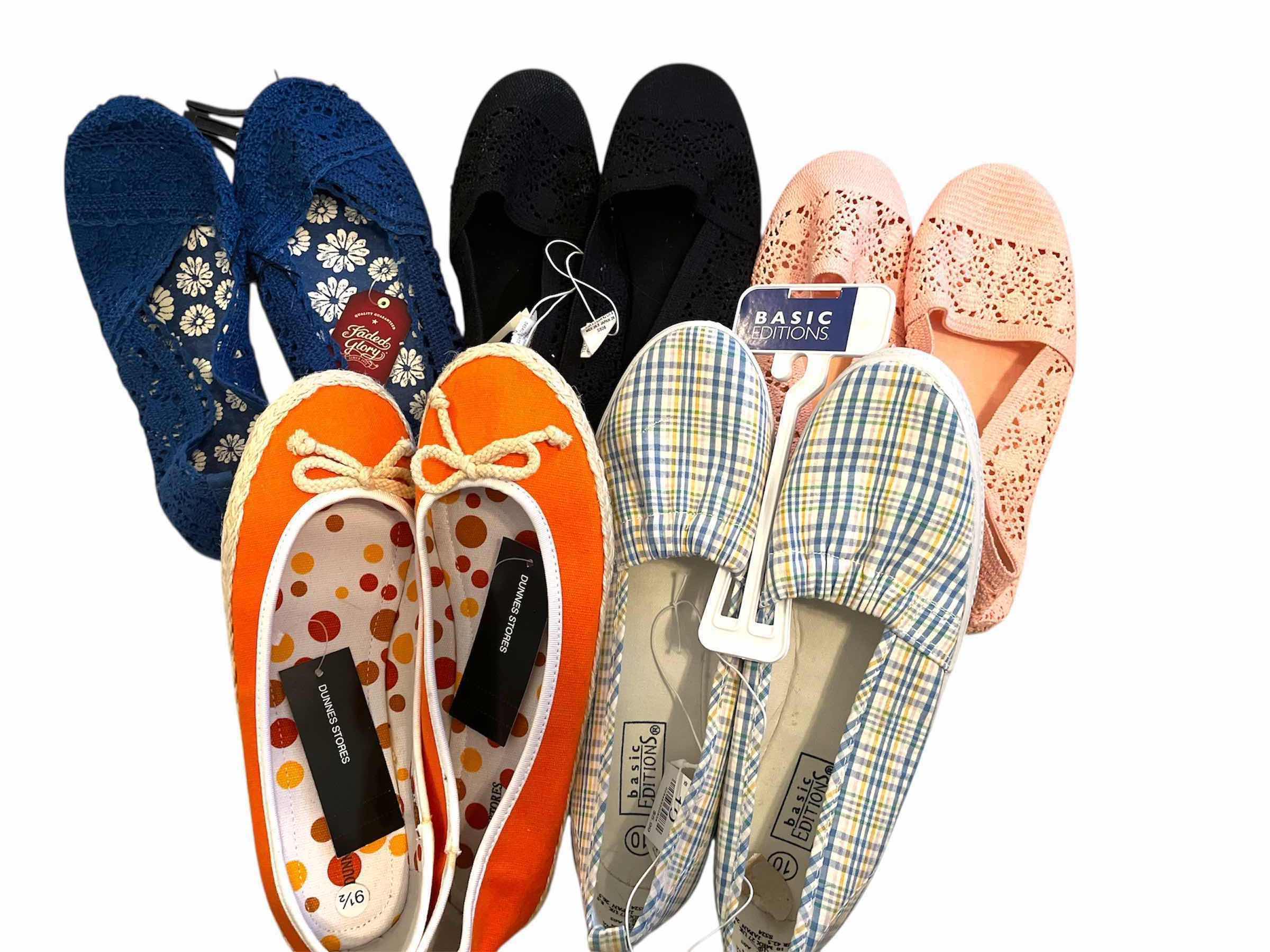 Photo 1 of WOMENS SUMMER SHOES FLATS SIZES 9.5-10 NEW WITH TAGS 5 PAIRS