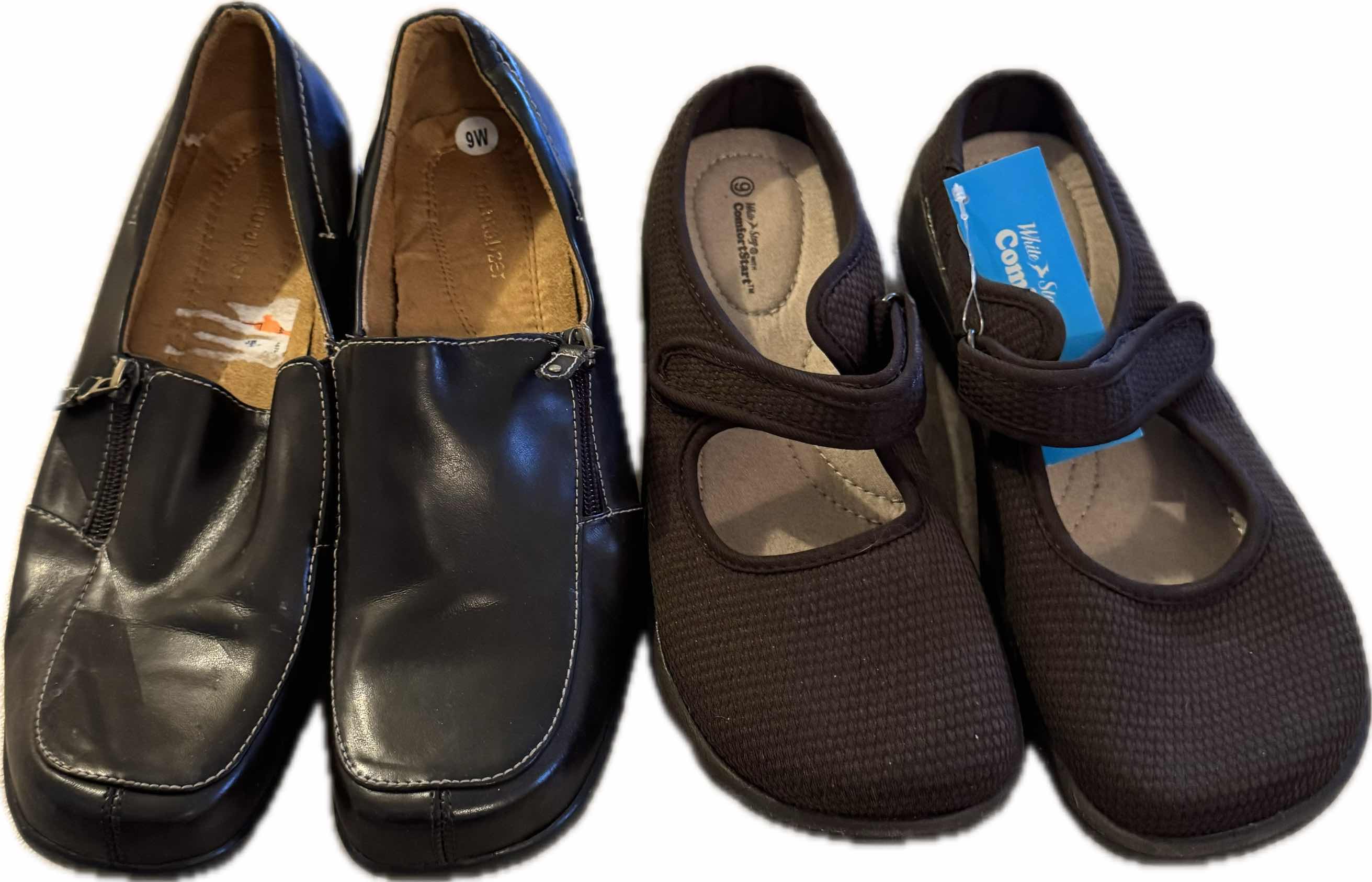 Photo 1 of 2- WOMENS SIZE 9 SHOES, BLACK NATURALIZER AND BROWN WHITE STAG COMFORTSMART.