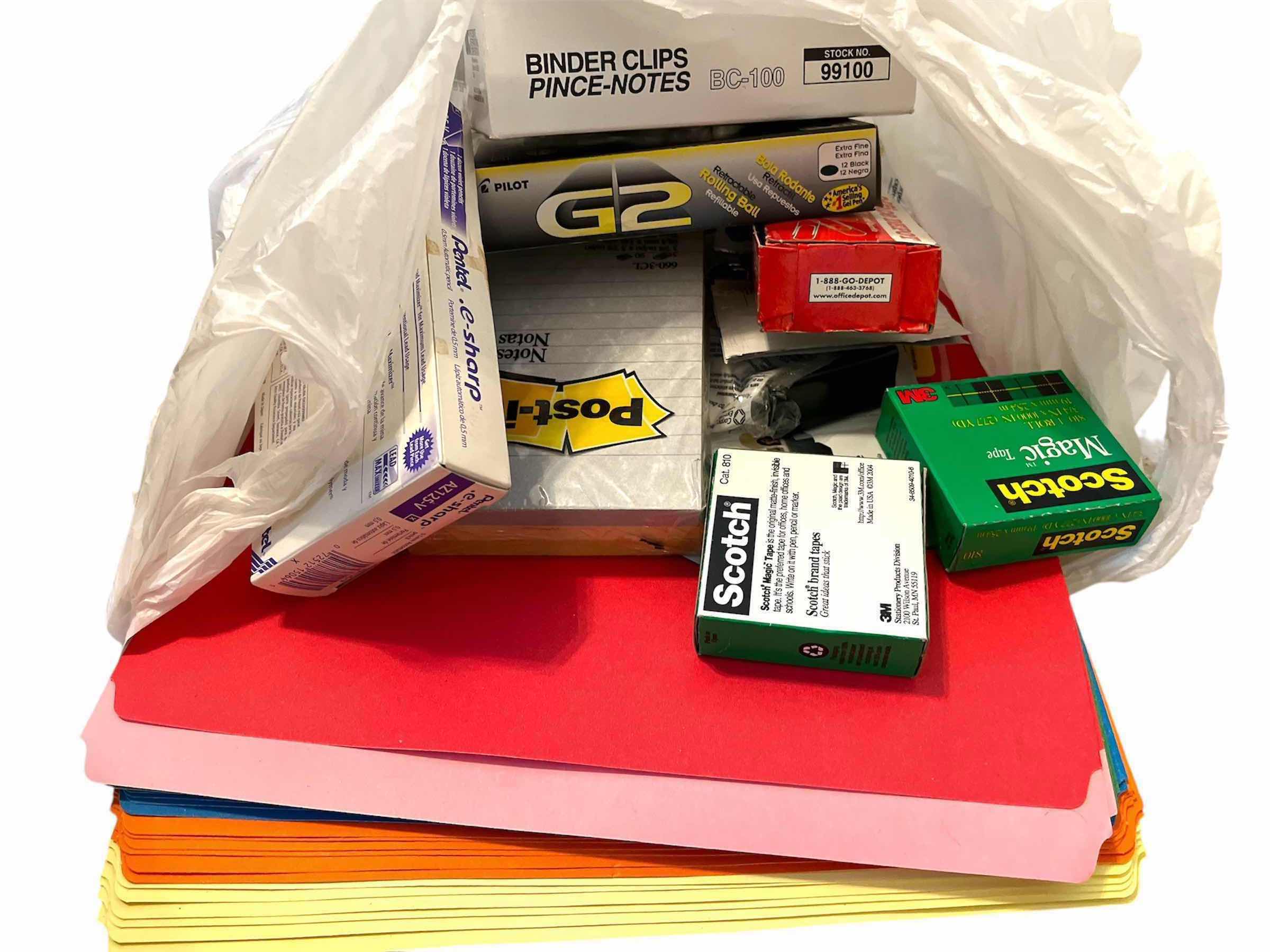 Photo 1 of BAG OF ASSORTED OFFICE STATIONARY SUPPLIES