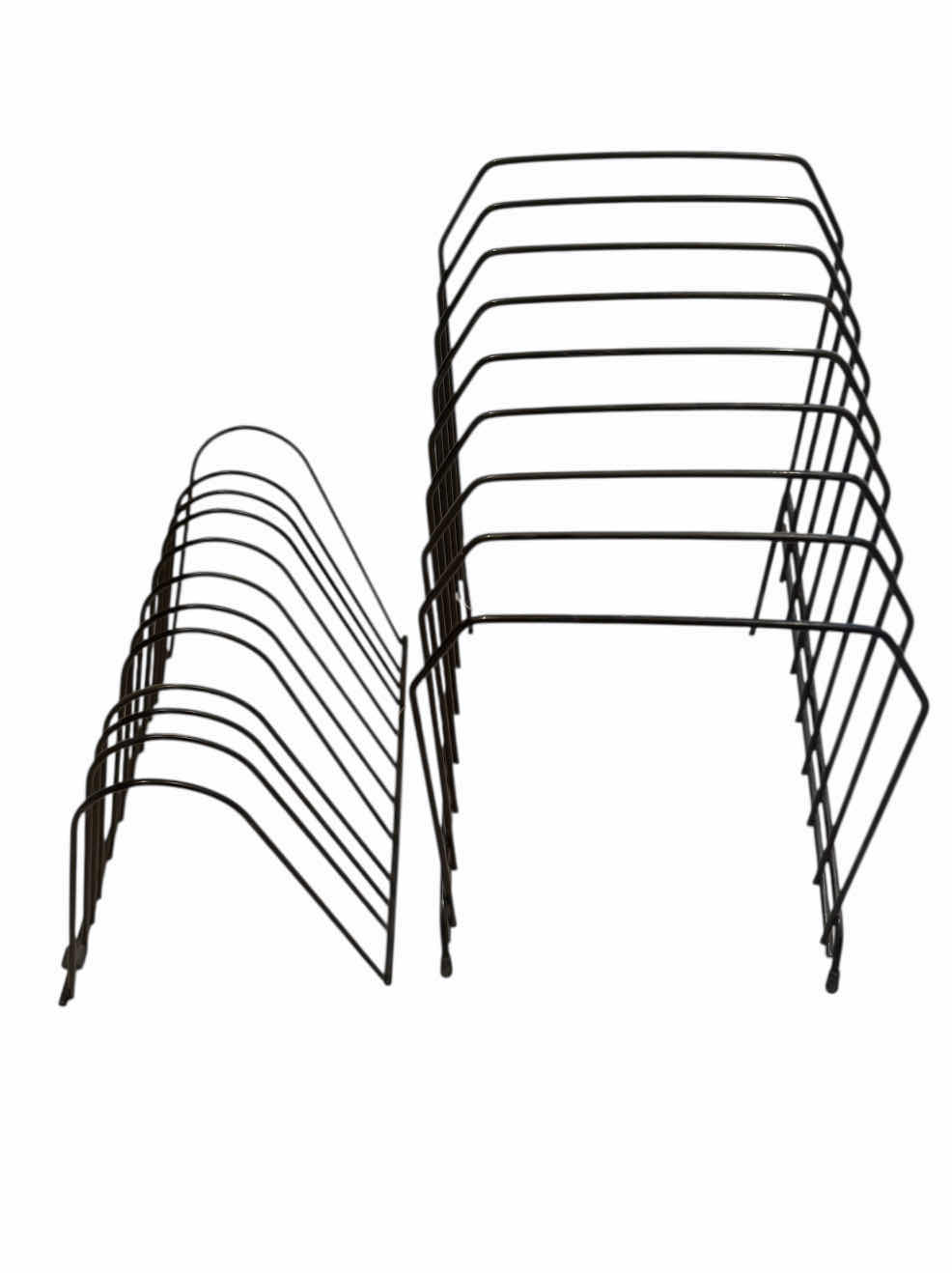 Photo 1 of 4- DESK ORGANIZER, BLACK METAL FILE ORGANIZERS, WHITE ROTATING ORGANIZER, WOODEN FOOT REST, DESK FOOT REST. FOOT REST 15” X11” X H10”. BLACK METAL ORGANIZER  8” X 10” X H12”. 7” X 10” X H6.5” WHITE ROTATING ORGANIZER. D9” X H11”