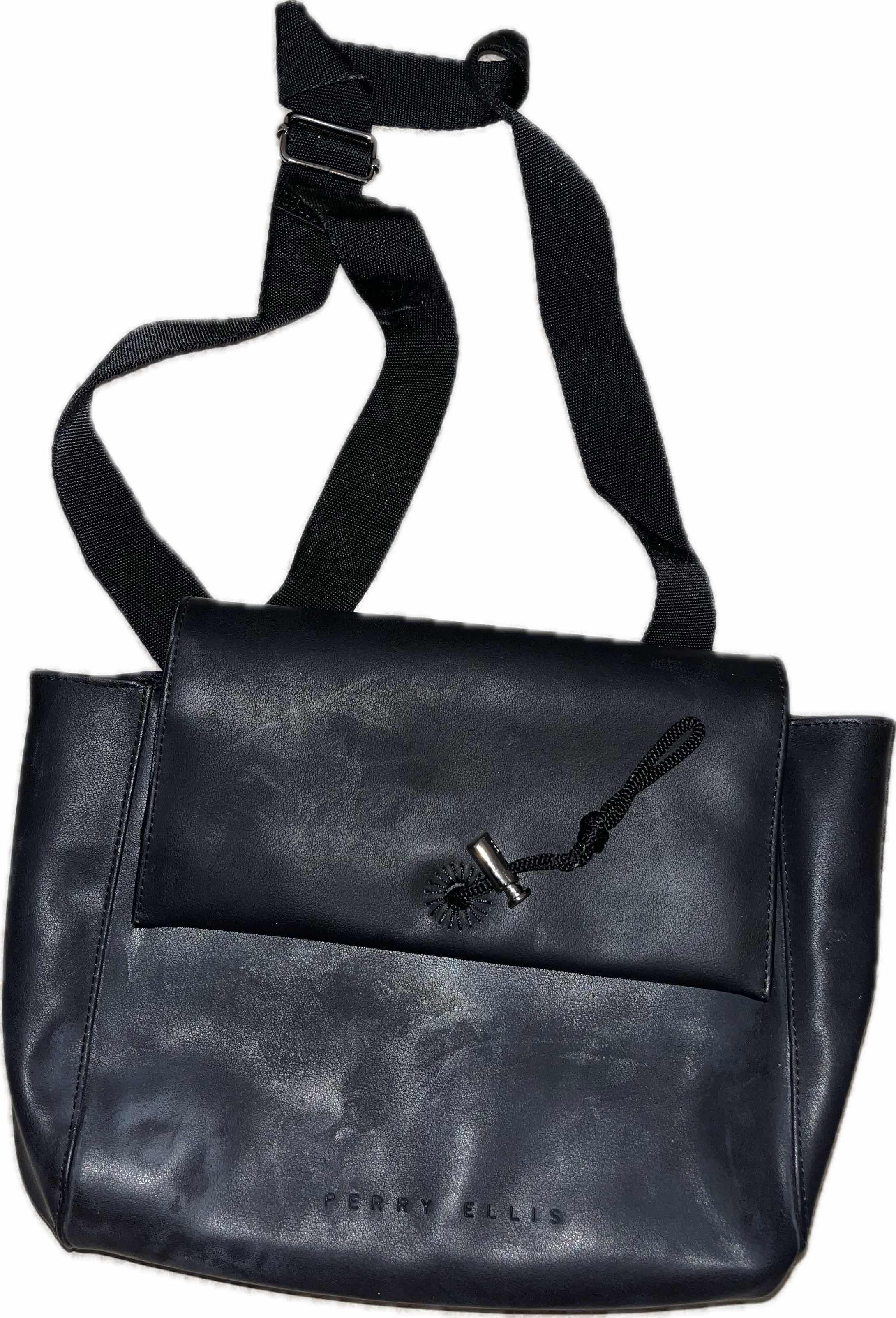 Photo 1 of $40
PERRY ELLIS  BLACK LEATHER BAG