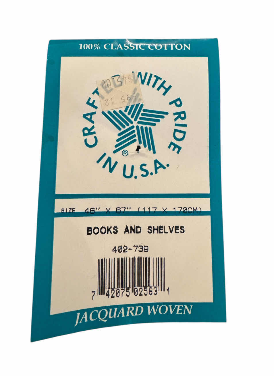 Photo 1 of JACQUARD WOVEN 100% COTTON, CRAFTS WITH PRIDE IN USA, BOOKS AND SHELVES  45" X H87"