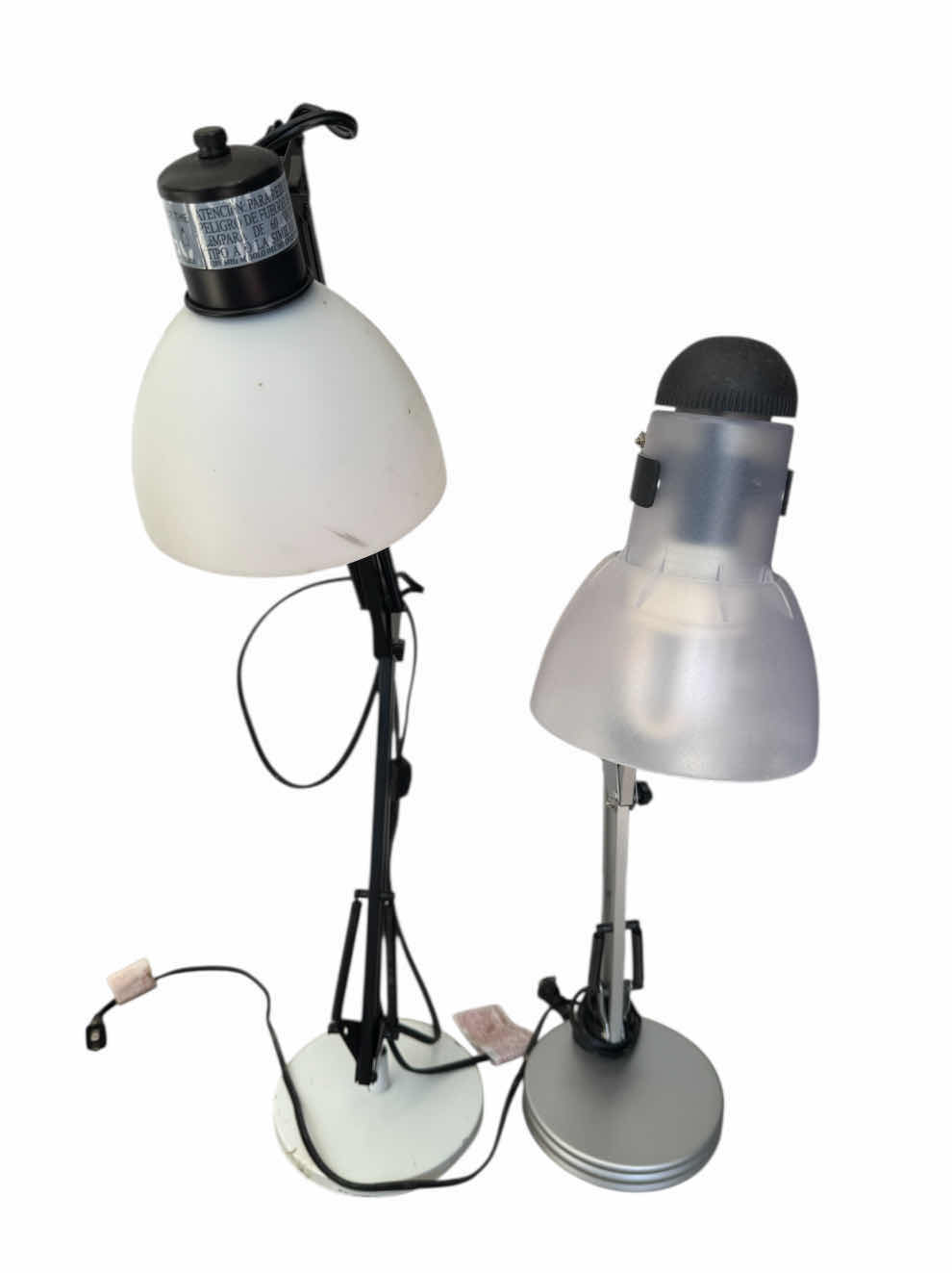 Photo 1 of 3- DESK LAMPS, TABLE LAMPS, WORKING LAMP, ADJUSTABLE, METAL, BLACK/GRAY H35”