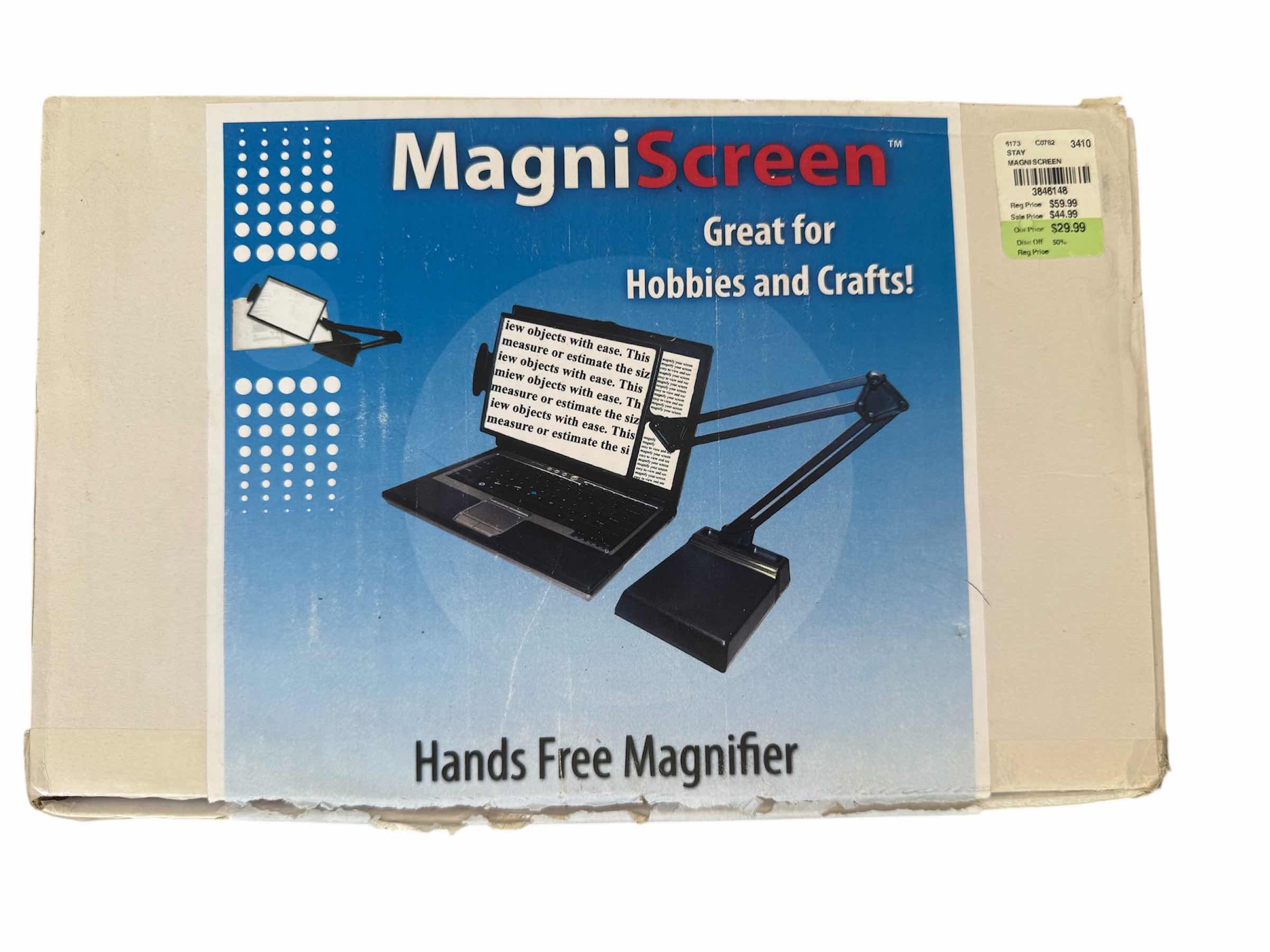 Photo 1 of MAGNISCREEN, HANDSFREE MAGNIFIER, BLACK, DESK LAMP ADJUSTABLE, METAL, BRONZE