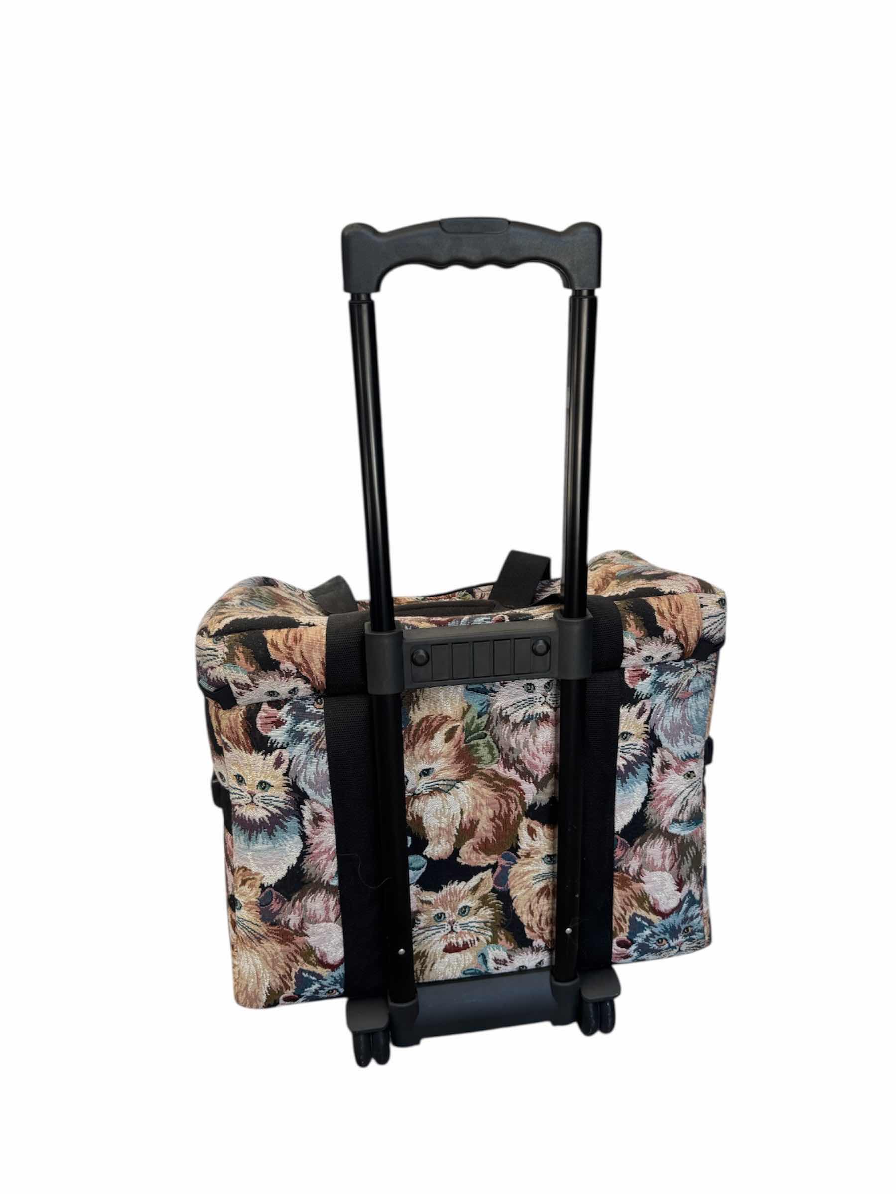Photo 1 of CAT LUGGAGE TRAVEL ROLLING BAG, SUITCASE, CAT DESIGN 21” X 14” X H19”