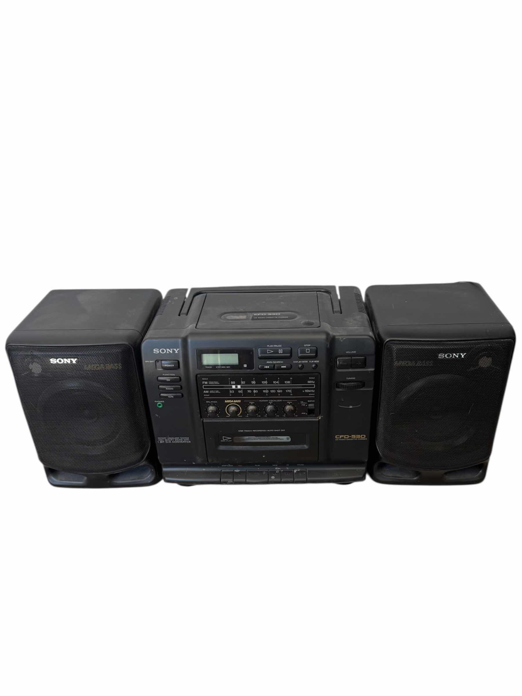 Photo 1 of VINTAGE SONY CD RADIO CASSETTE- RECORDER, BLACK 25” X 7” X H10”