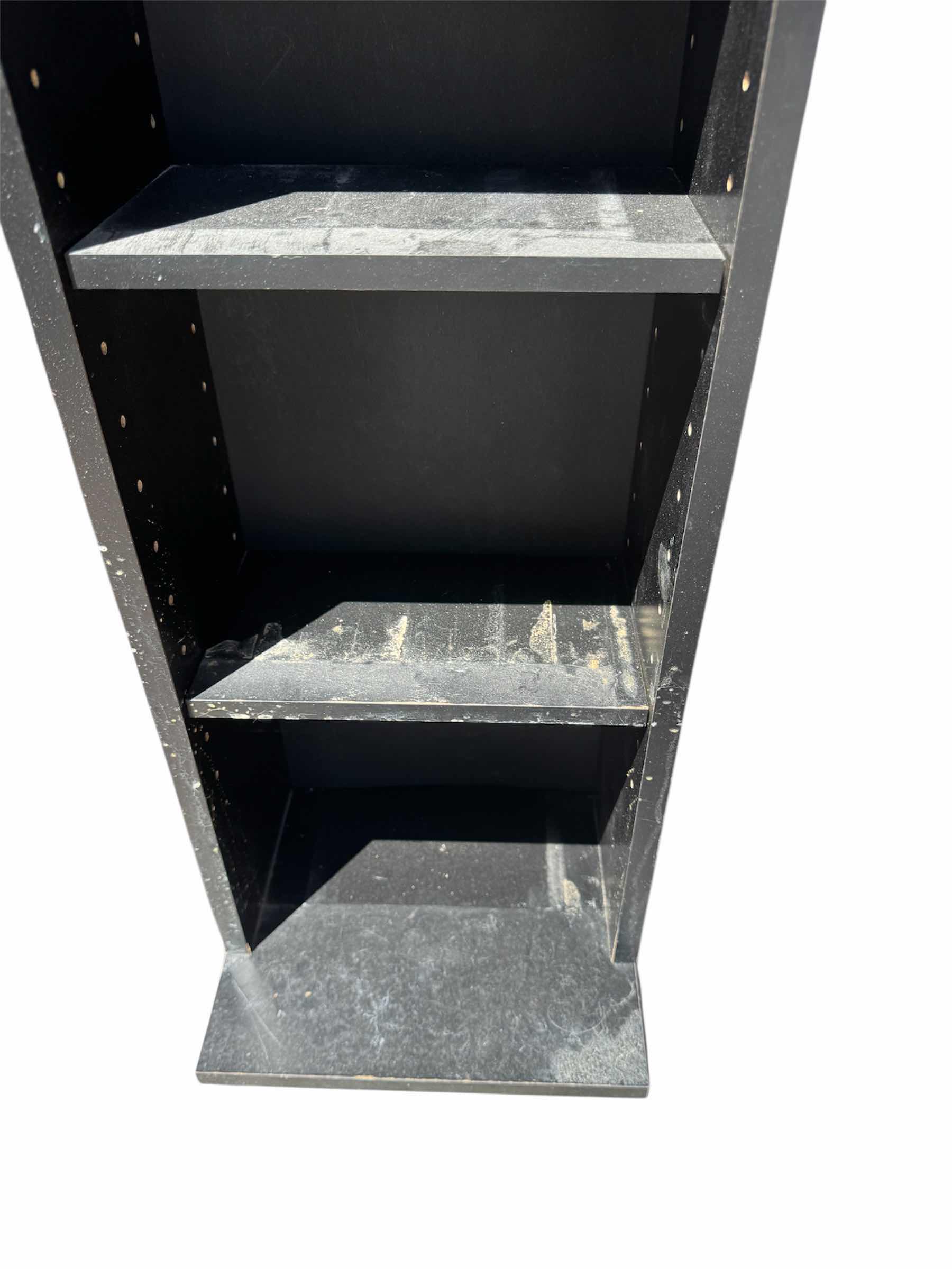 Photo 1 of 5-BOOK SHELVES, CD DVD ORGANIZER SHELVES, BLACK, LARGE SHELF 13” X 10” X H72”