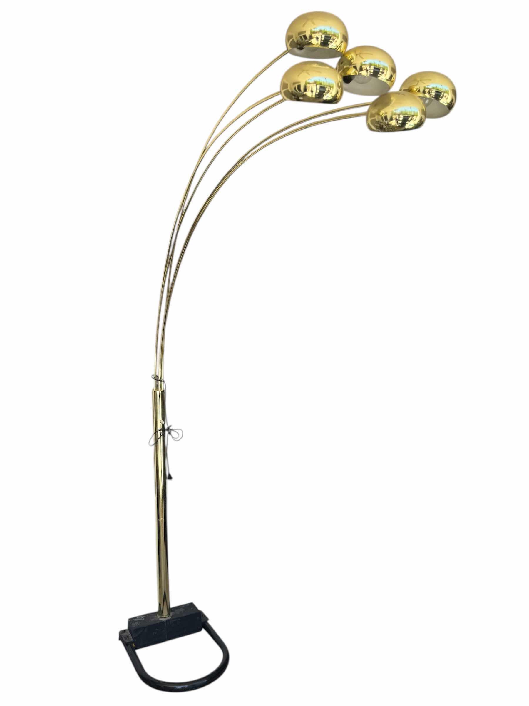 Photo 1 of LIGHT GUZZINI STYLE LAMP, LIVING ROOM FLOOR LAMP, DIMMING LAMP, METAL, GOLD/BLACK 65” X 17” X H80”