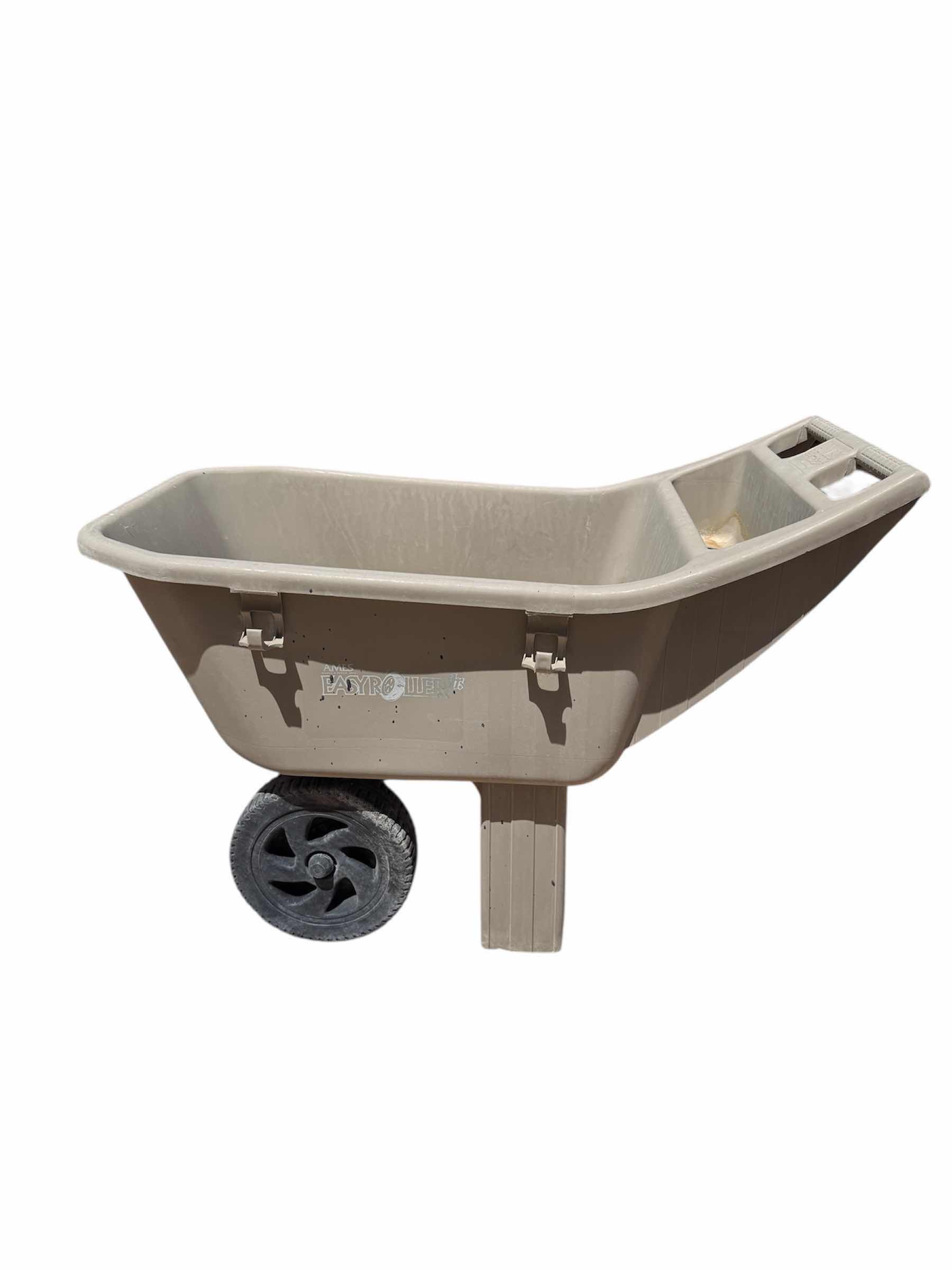 Photo 1 of 2- WHEELBARROWS, LIGHTWEIGHT, EASY TO HAUL, SIMPLAY3 AND AMES EASY ROLLER, GRAY AND BROWN

46” X 24” X H24”

37” X 20” X H27”