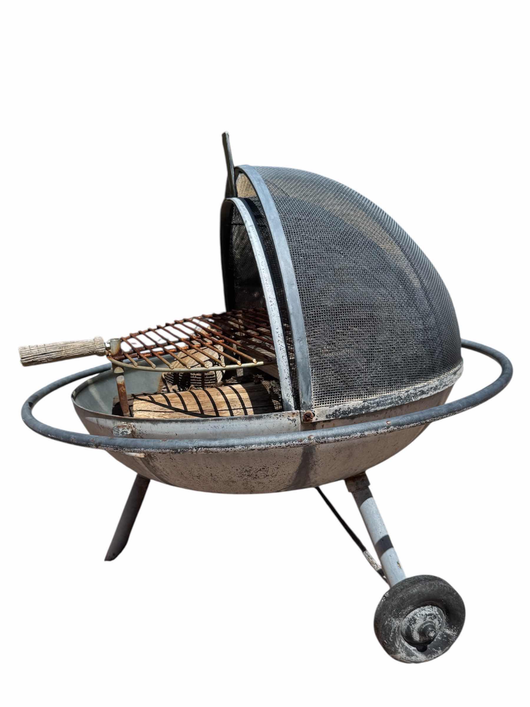 Photo 1 of PORTABLE OUTDOOR GRILL, OUTDOOR FIRE PIT, CHARCOAL GRILL, METAL, BLACK D31” X H31”