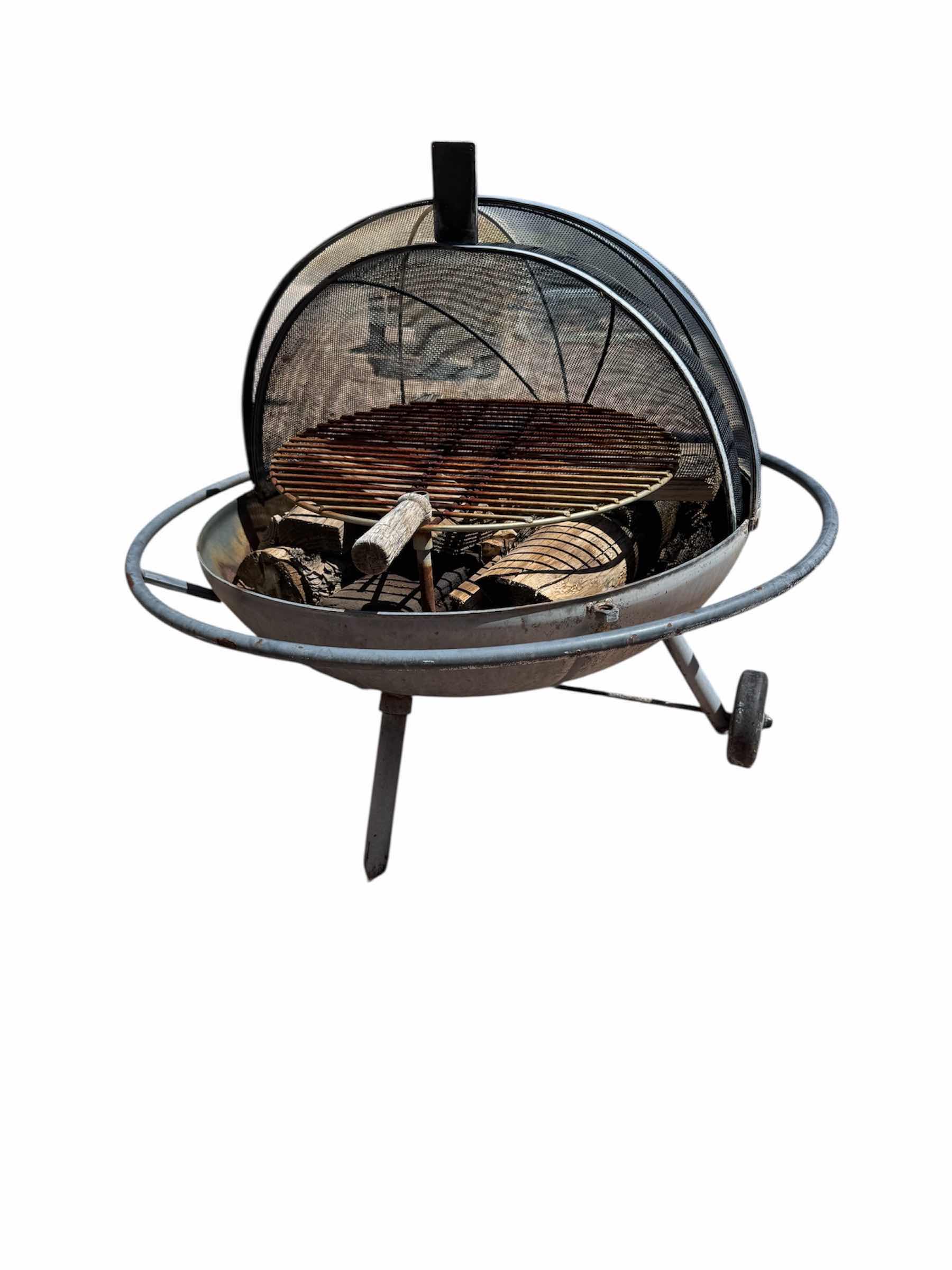Photo 1 of PORTABLE OUTDOOR GRILL, OUTDOOR FIRE PIT, CHARCOAL GRILL, METAL, BLACK D31” X H31”