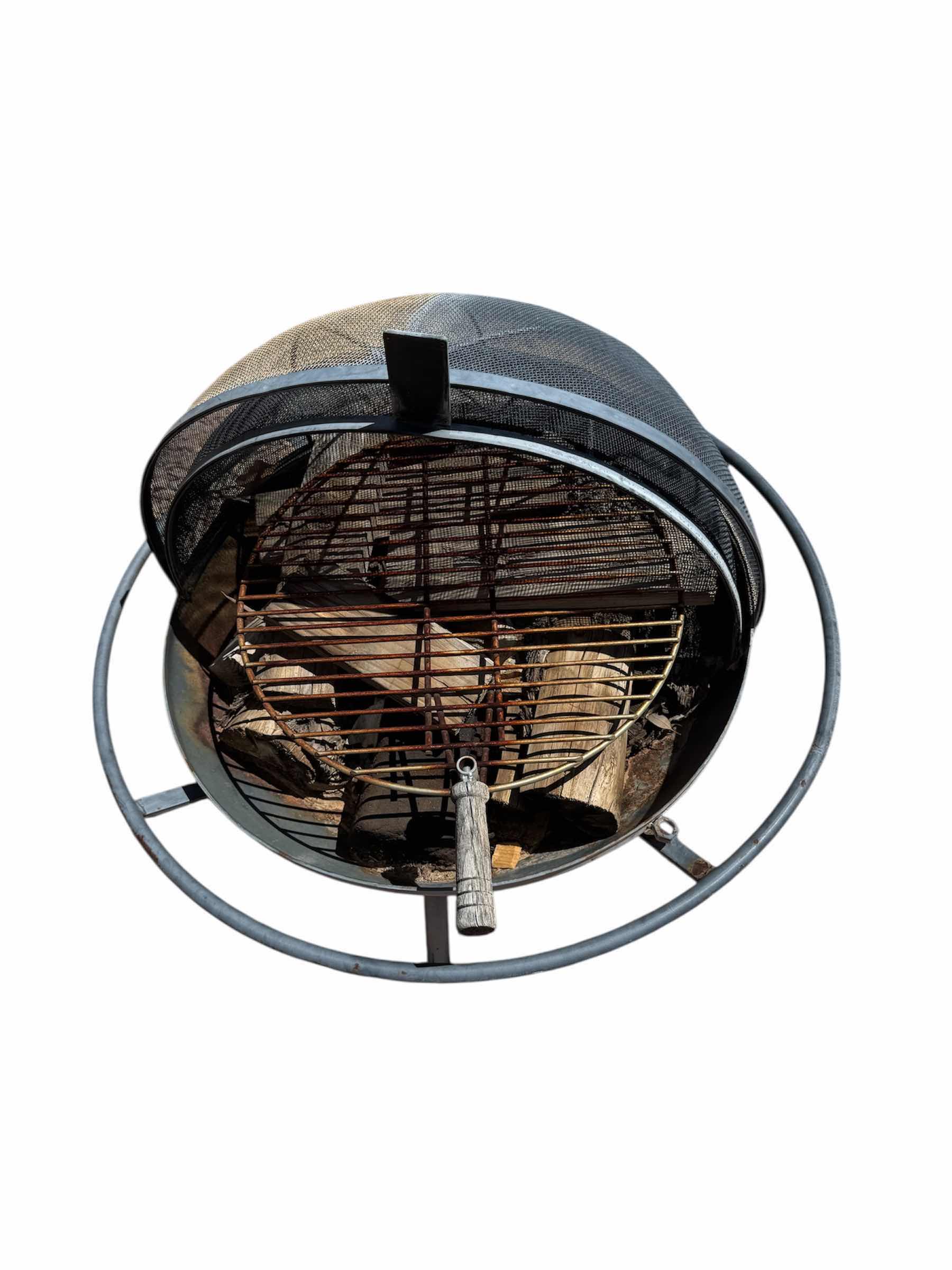 Photo 1 of PORTABLE OUTDOOR GRILL, OUTDOOR FIRE PIT, CHARCOAL GRILL, METAL, BLACK D31” X H31”